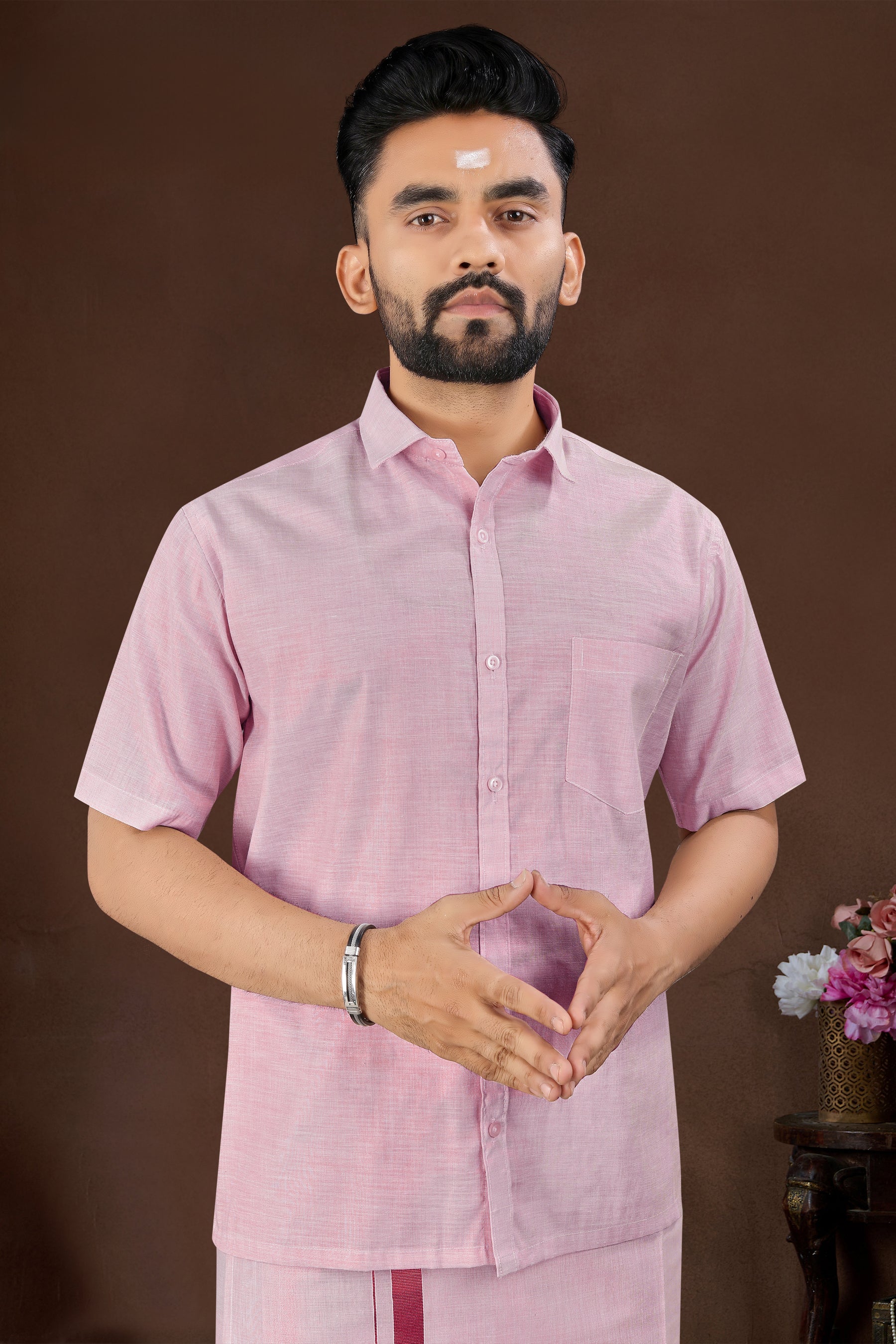 Mens Silk Dhoti Set