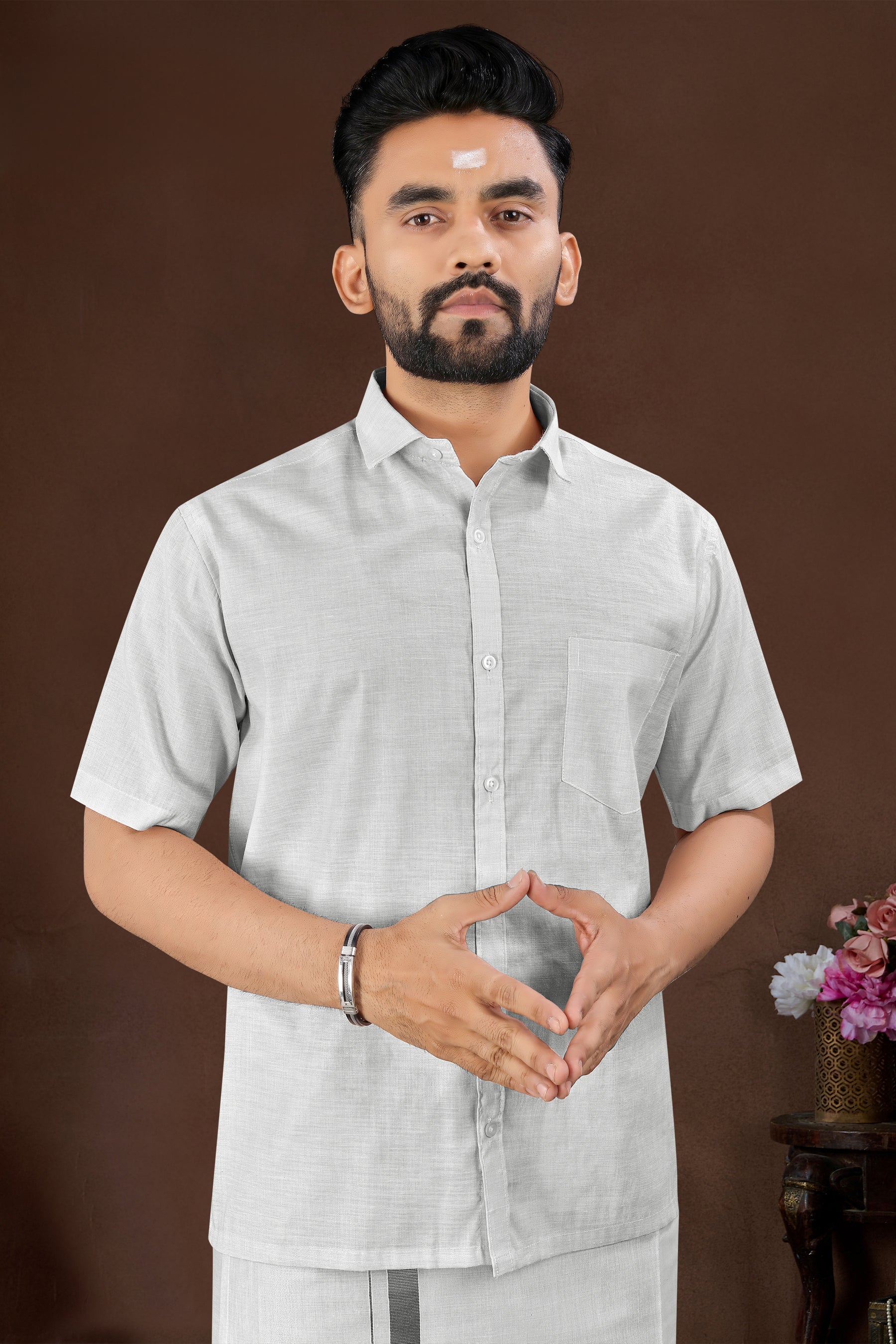 Mens Silk Dhoti Set