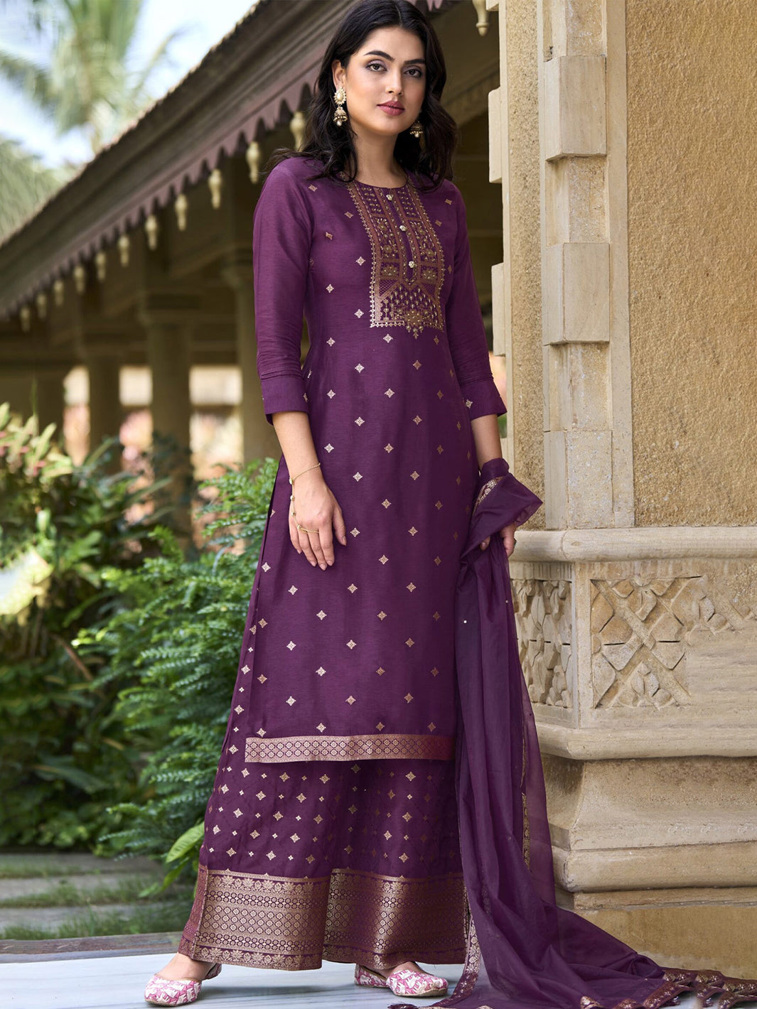Rajshree Palazzo Suit - Roop Darshan