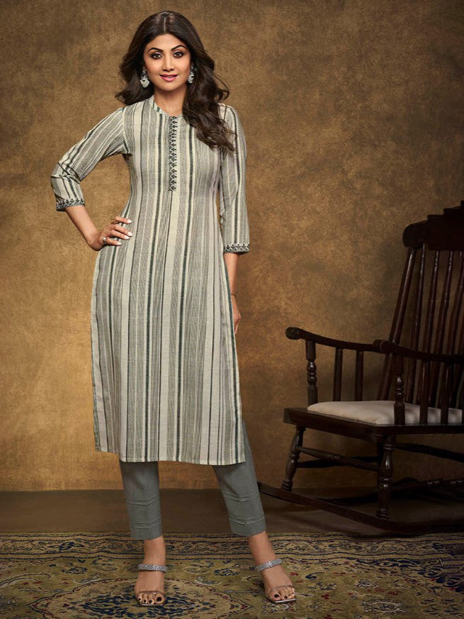 Samya Silk Printed Kurti With Pant - Roop Darshan