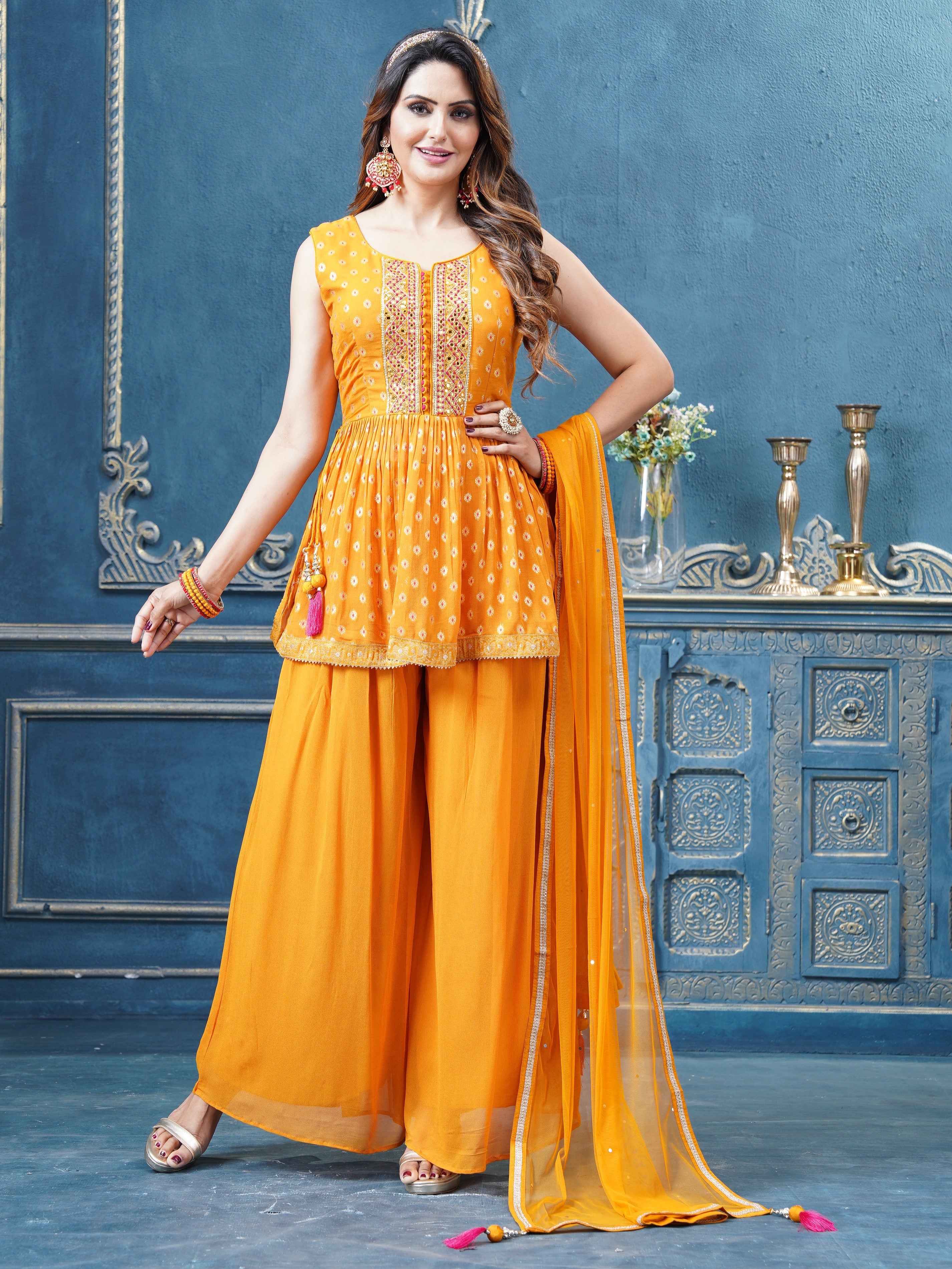 Bhagyashree Palazzo Suit - Roop Darshan