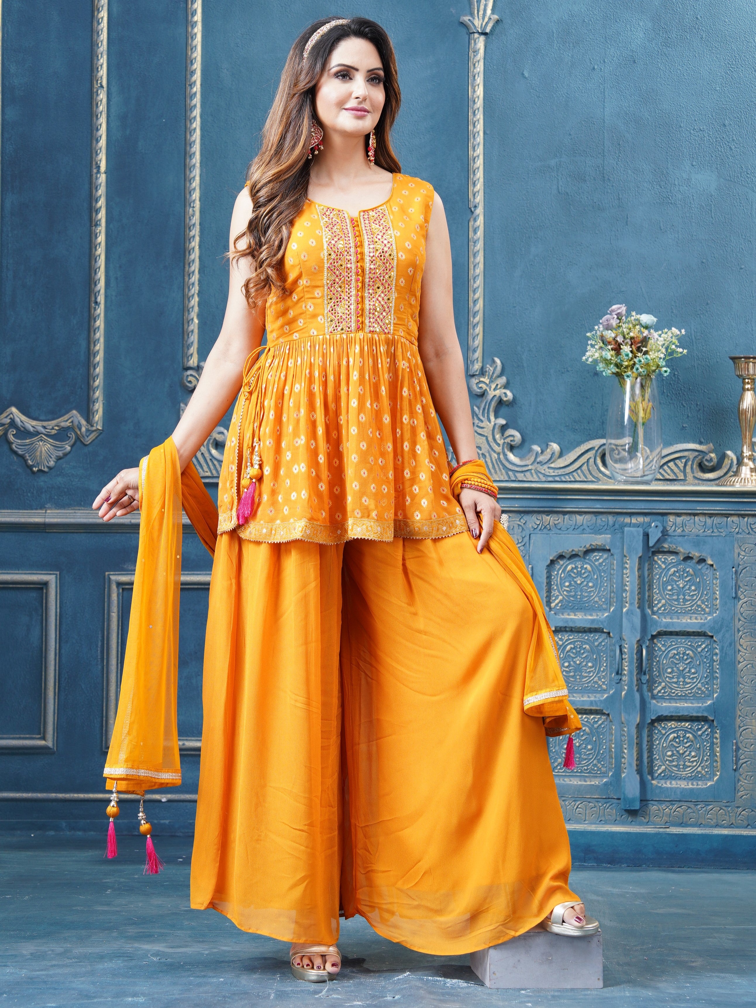 Bhagyashree Palazzo Suit - Roop Darshan