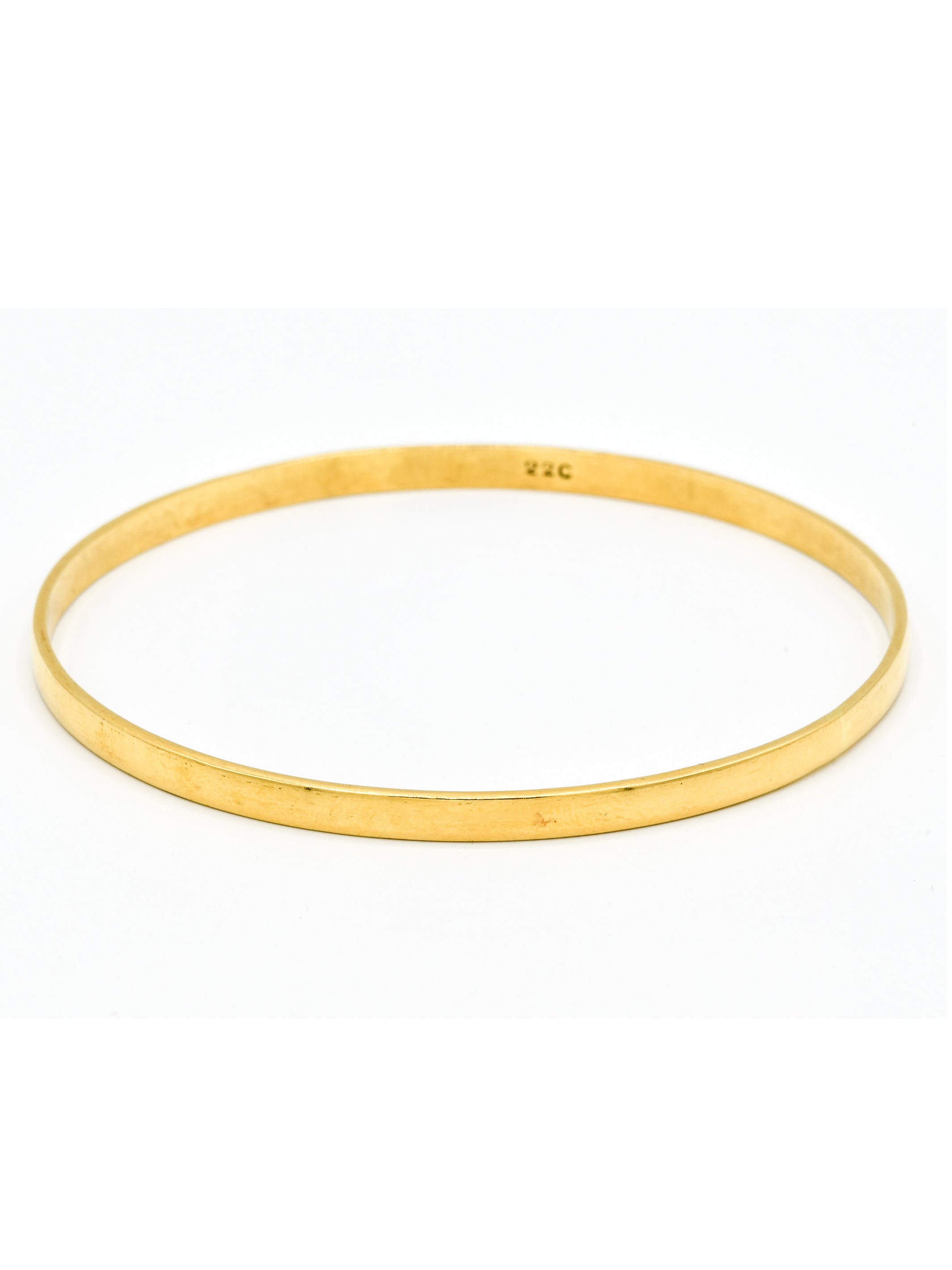 22ct Gold 1 Piece Plain Bangle - Roop Darshan