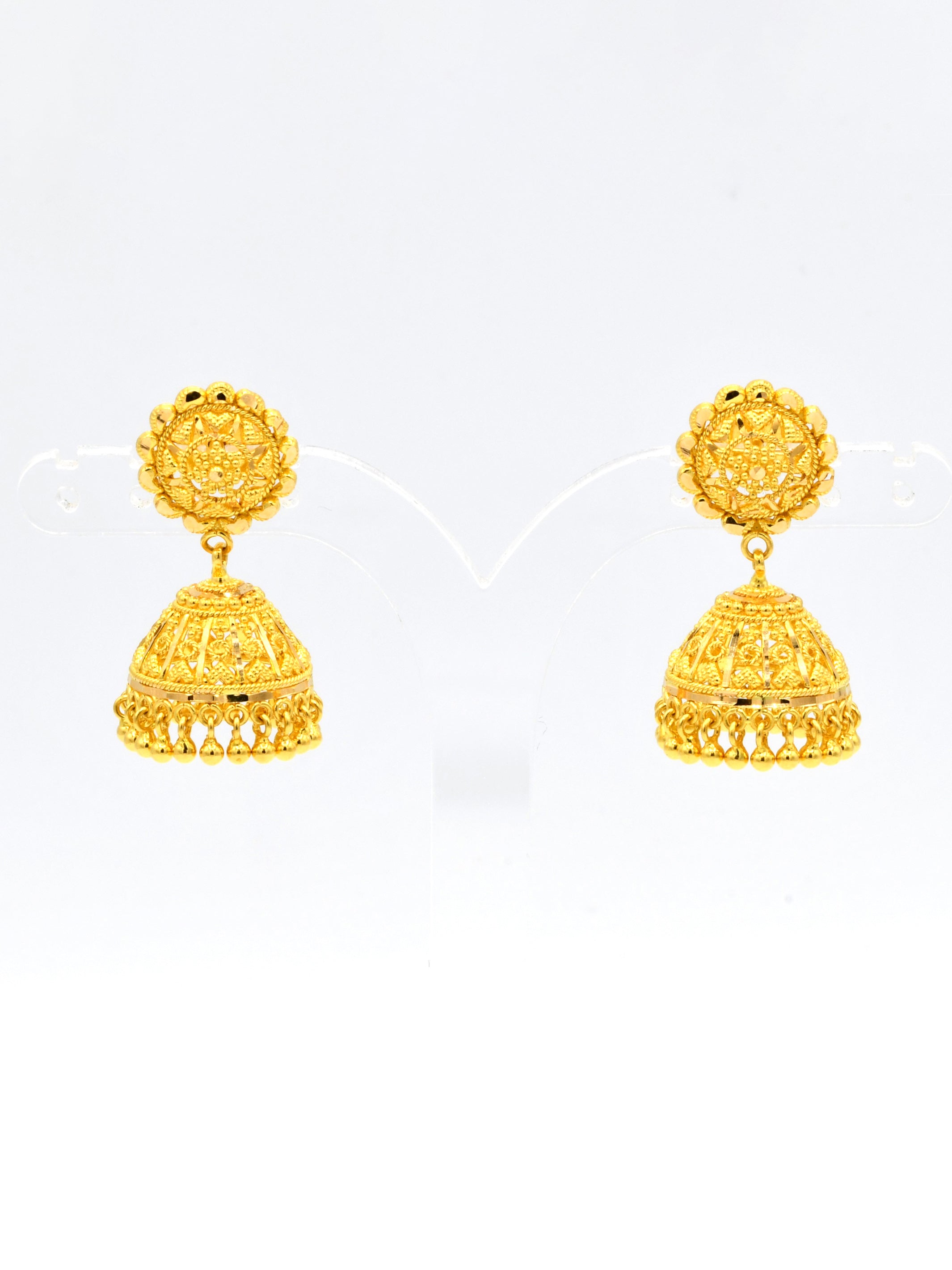 22ct Gold Jhumki Earrings - Roop Darshan