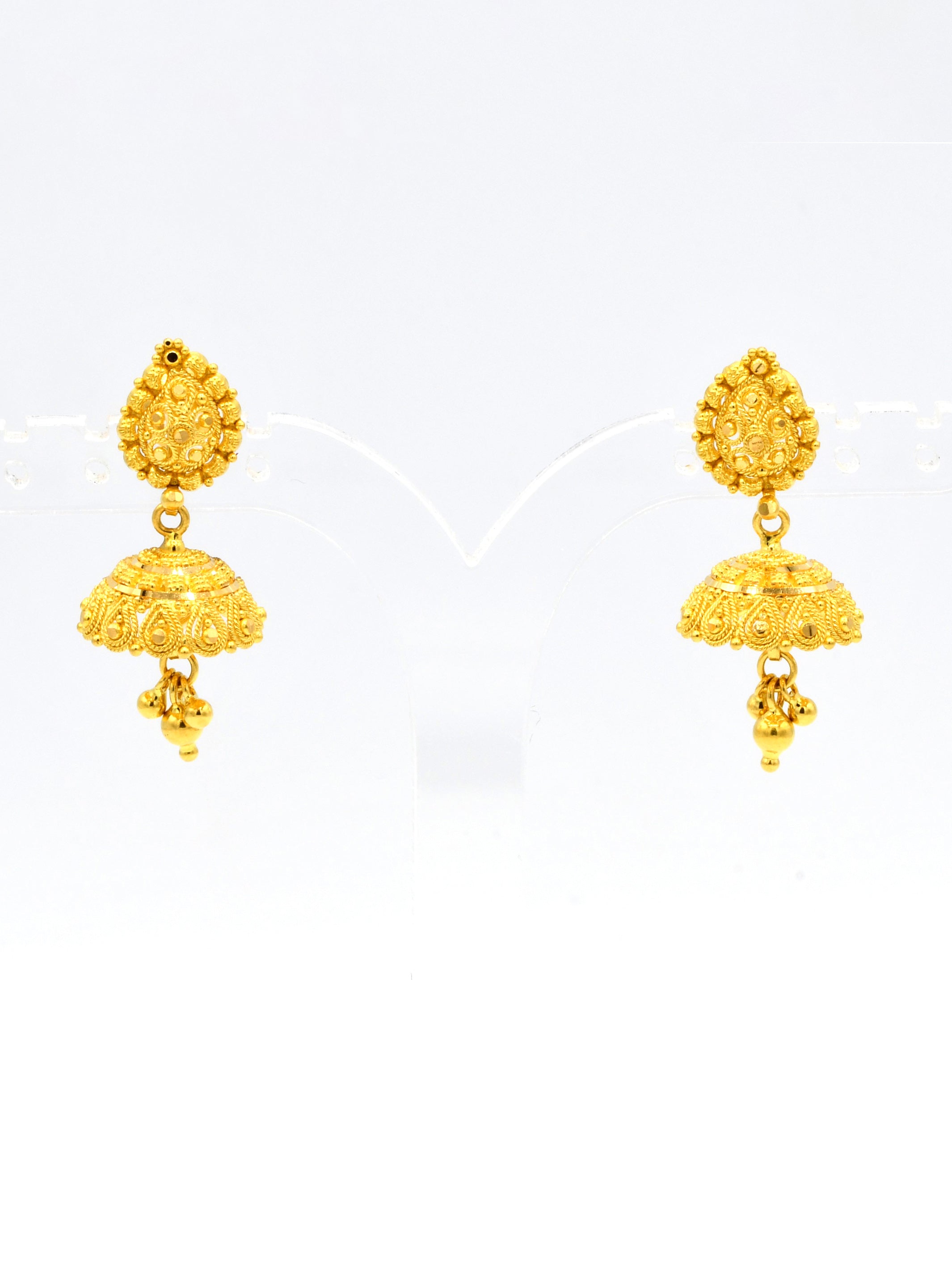 22ct Gold Jhumki Earrings - Roop Darshan
