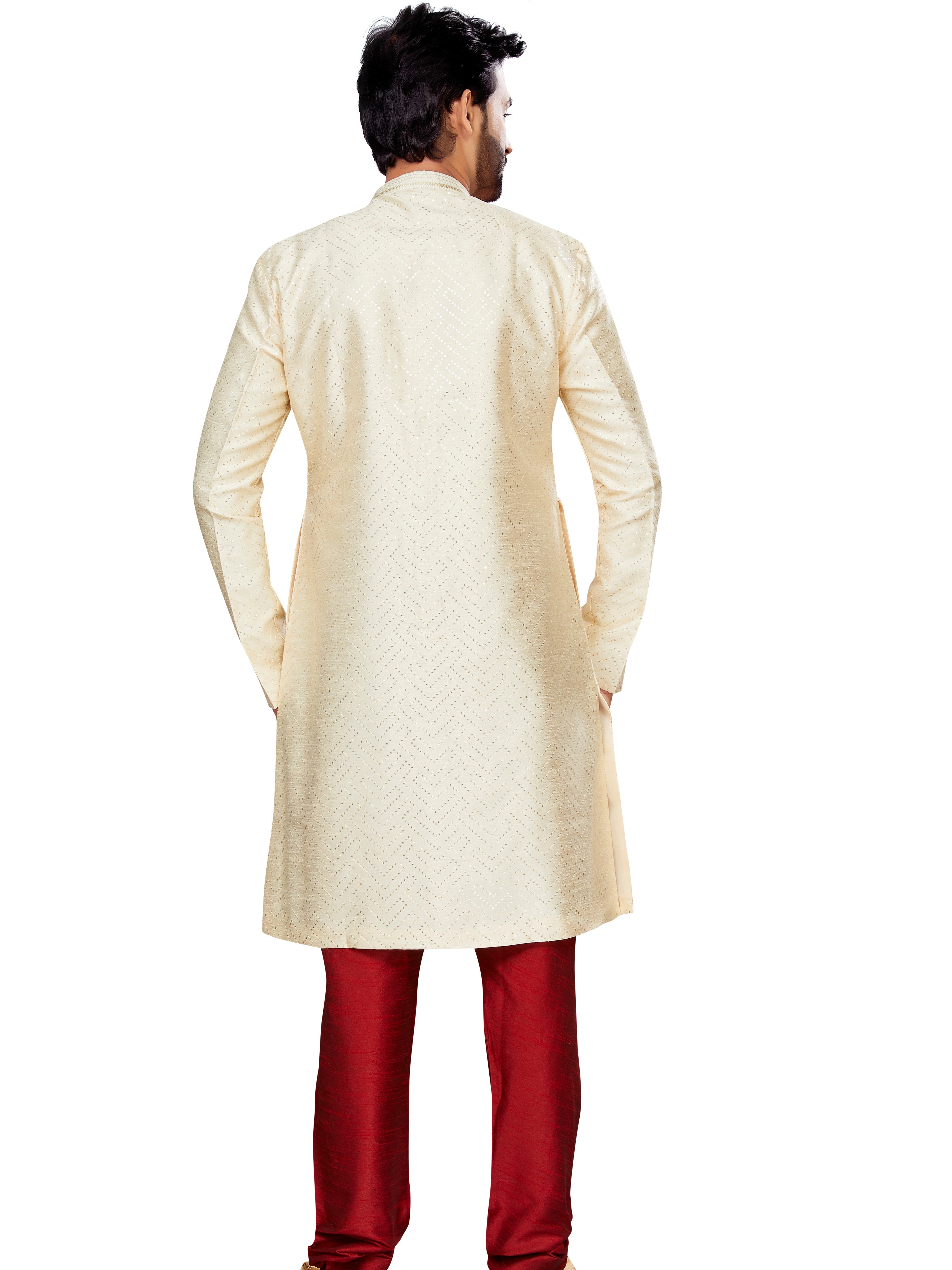 Mens Embroidered Kurta Payjama - Roop Darshan