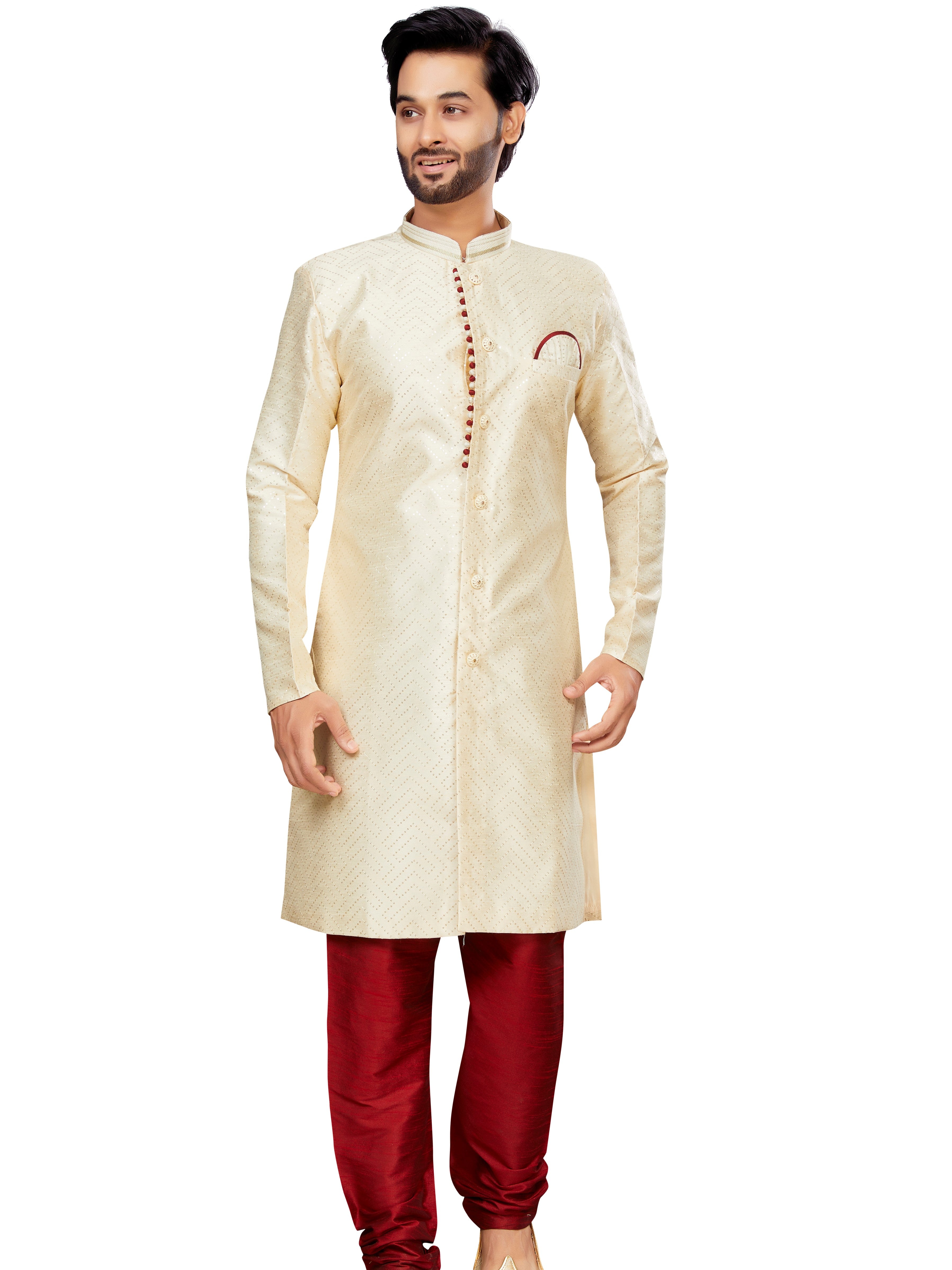 Mens Embroidered Kurta Payjama - Roop Darshan