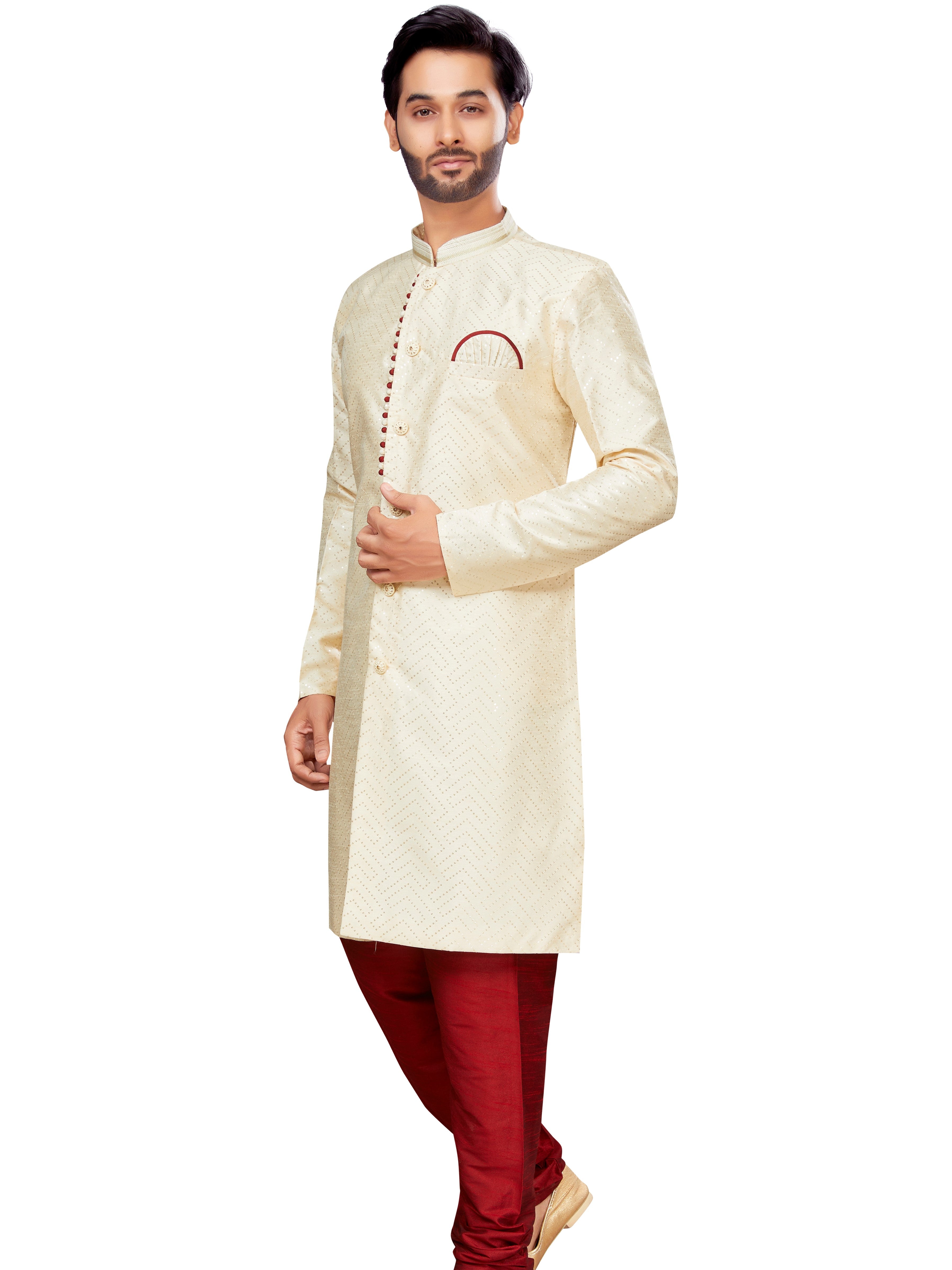 Mens Embroidered Kurta Payjama - Roop Darshan