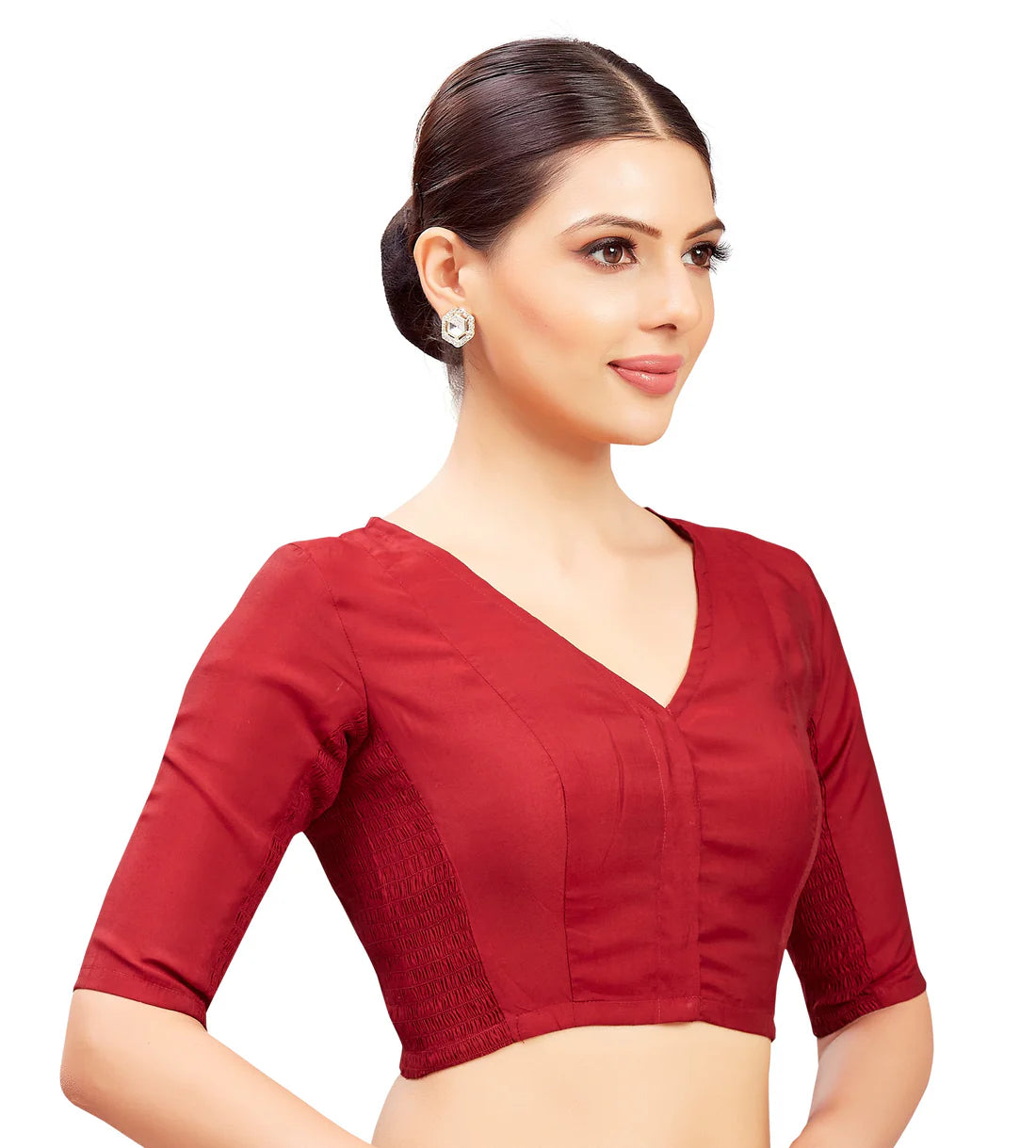 Cotton Silk Stretchable Blouse - Roop Darshan