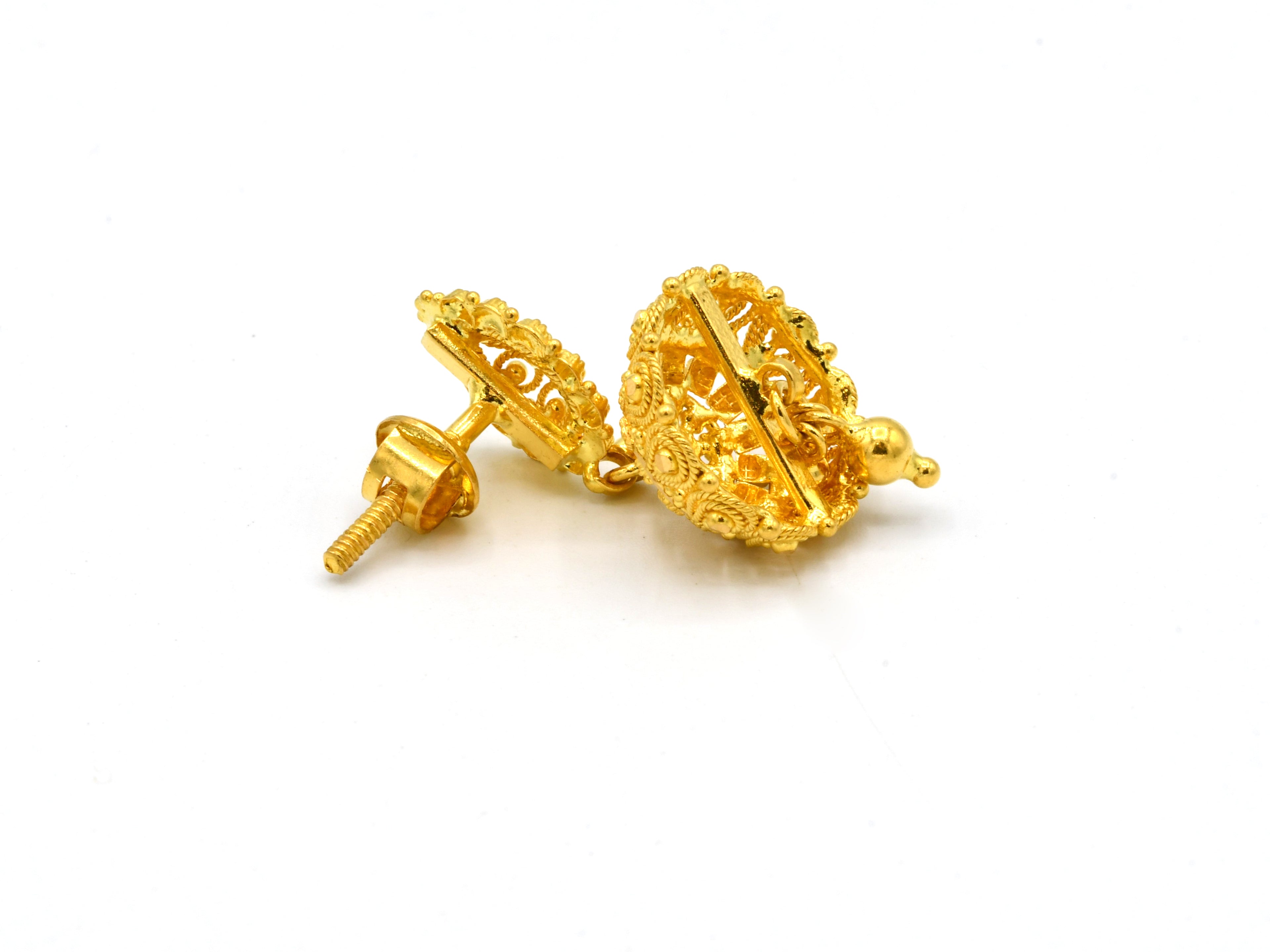 22ct Gold Jhumki Earrings - Roop Darshan