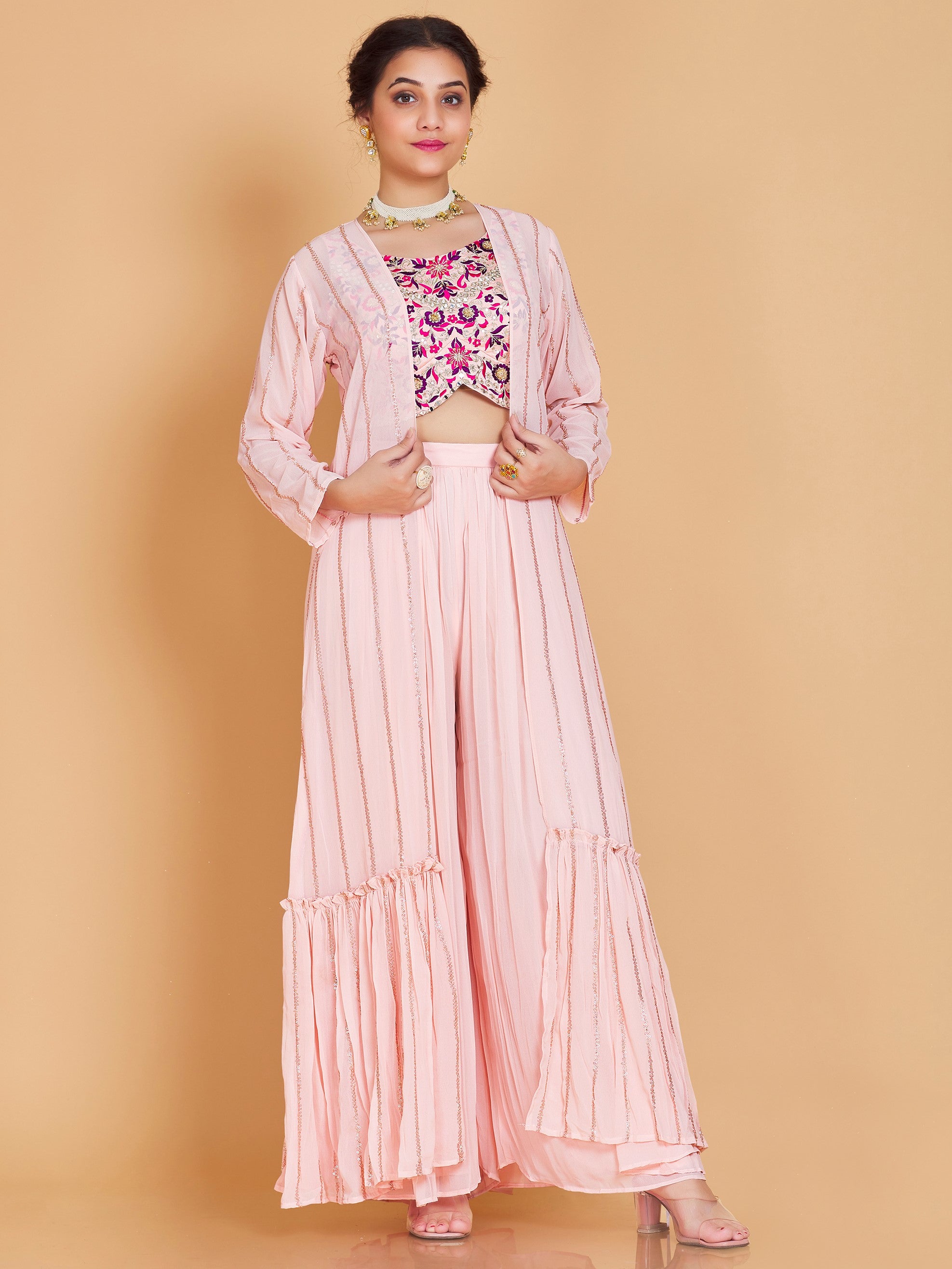 Barsha Short Top Plazzo Suit - Roop Darshan