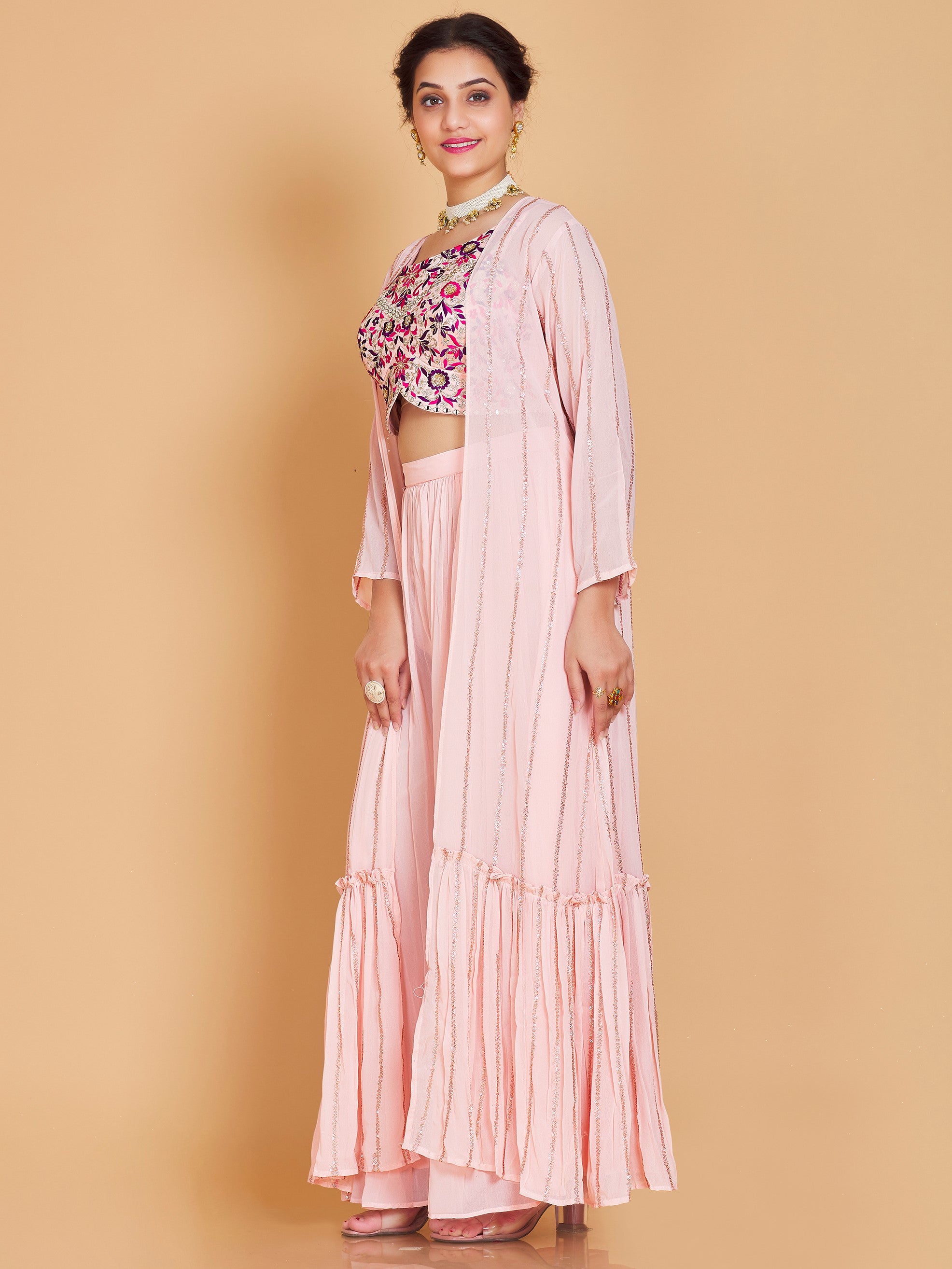 Barsha Short Top Plazzo Suit - Roop Darshan