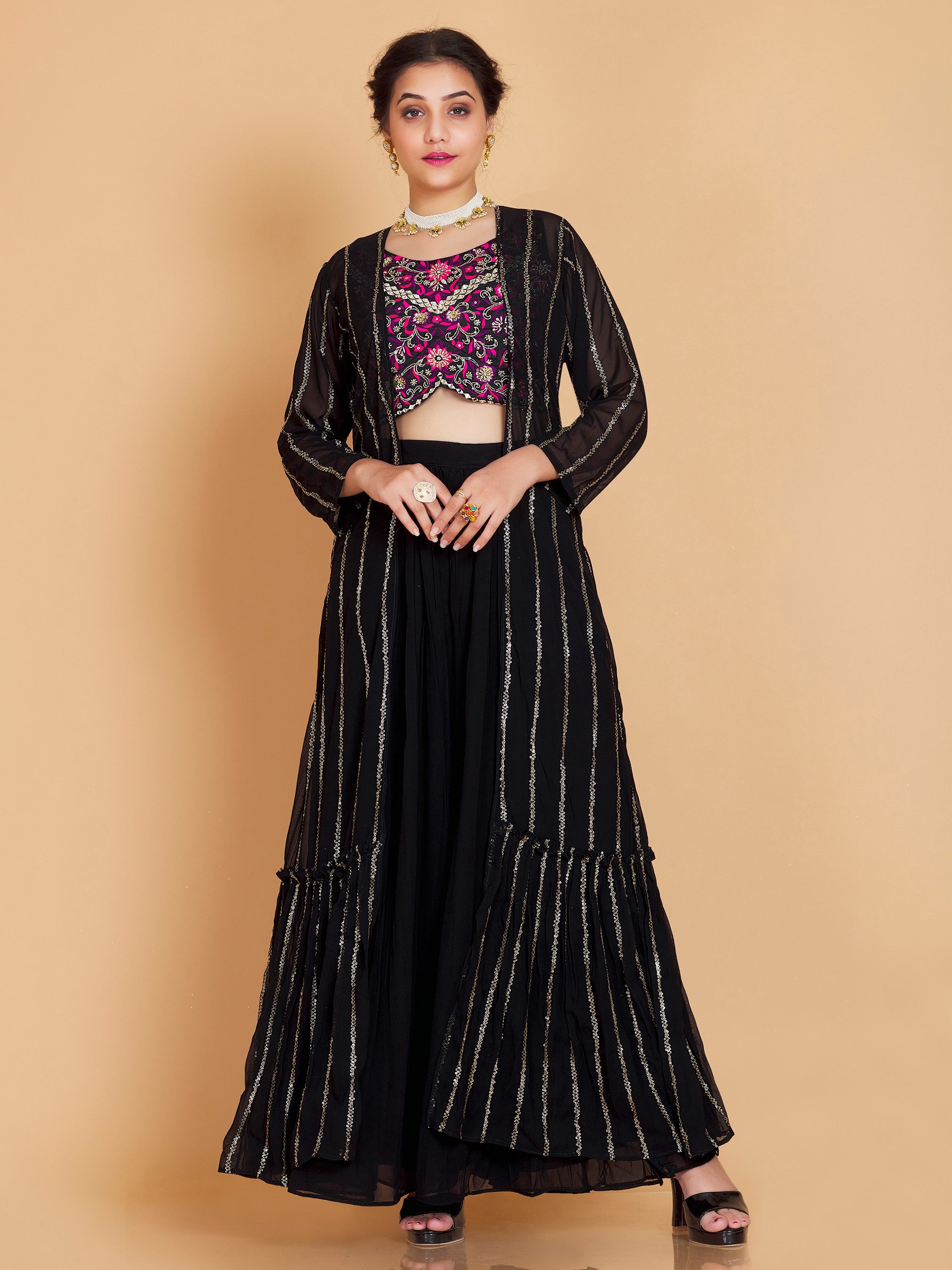 Barsha Short Top Plazzo Suit - Roop Darshan