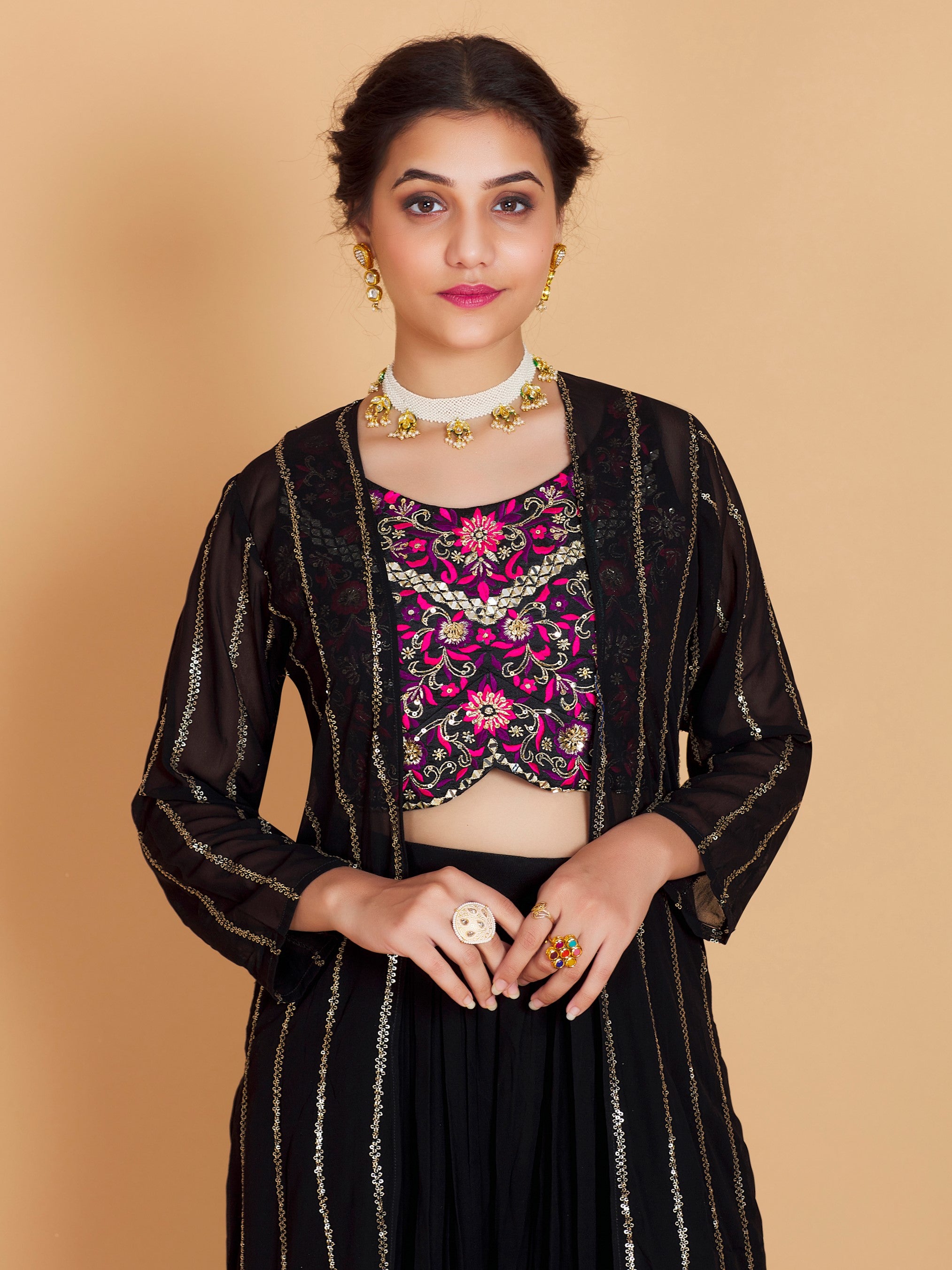 Barsha Short Top Plazzo Suit - Roop Darshan