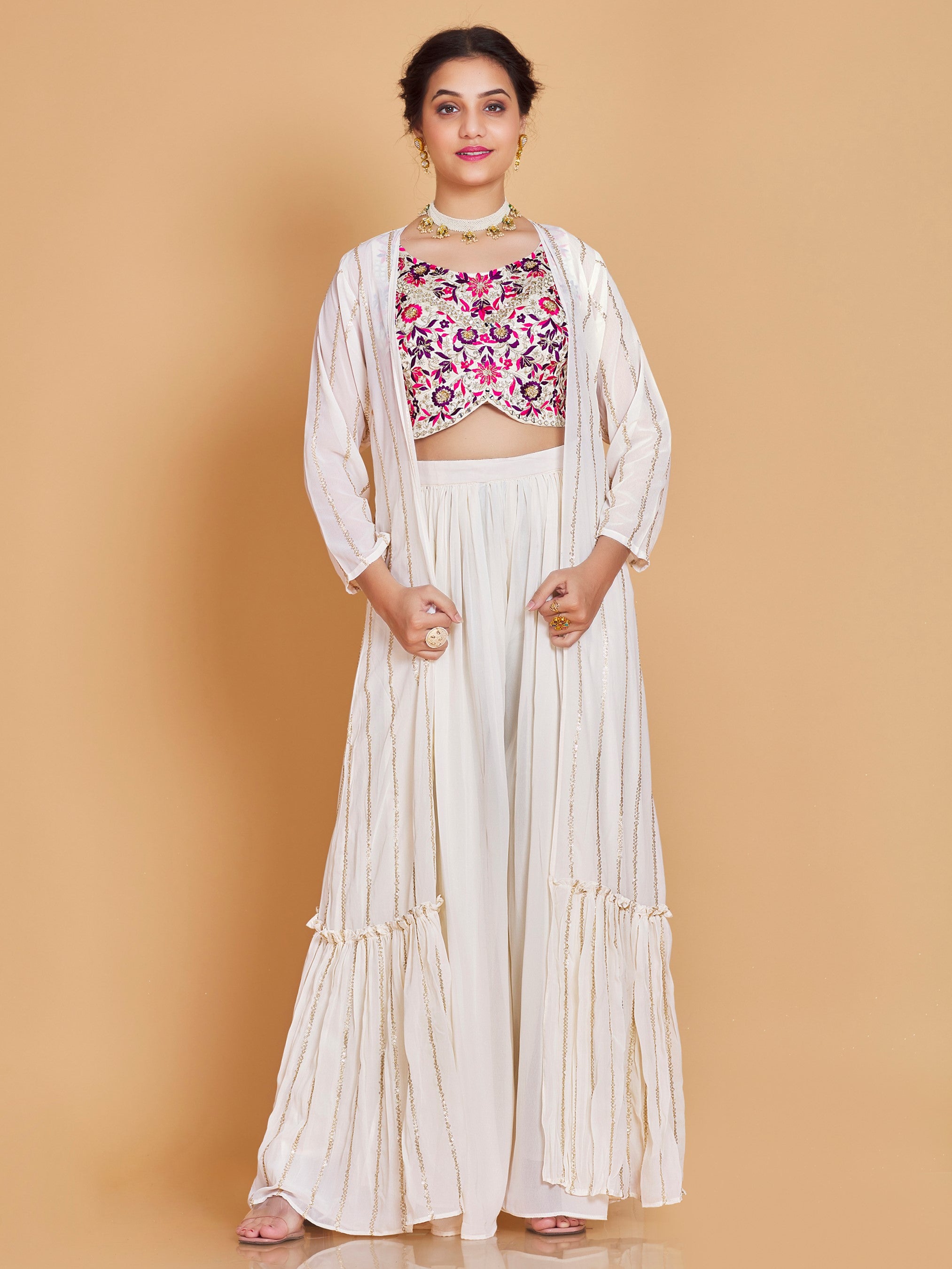 Barsha Short Top Plazzo Suit - Roop Darshan