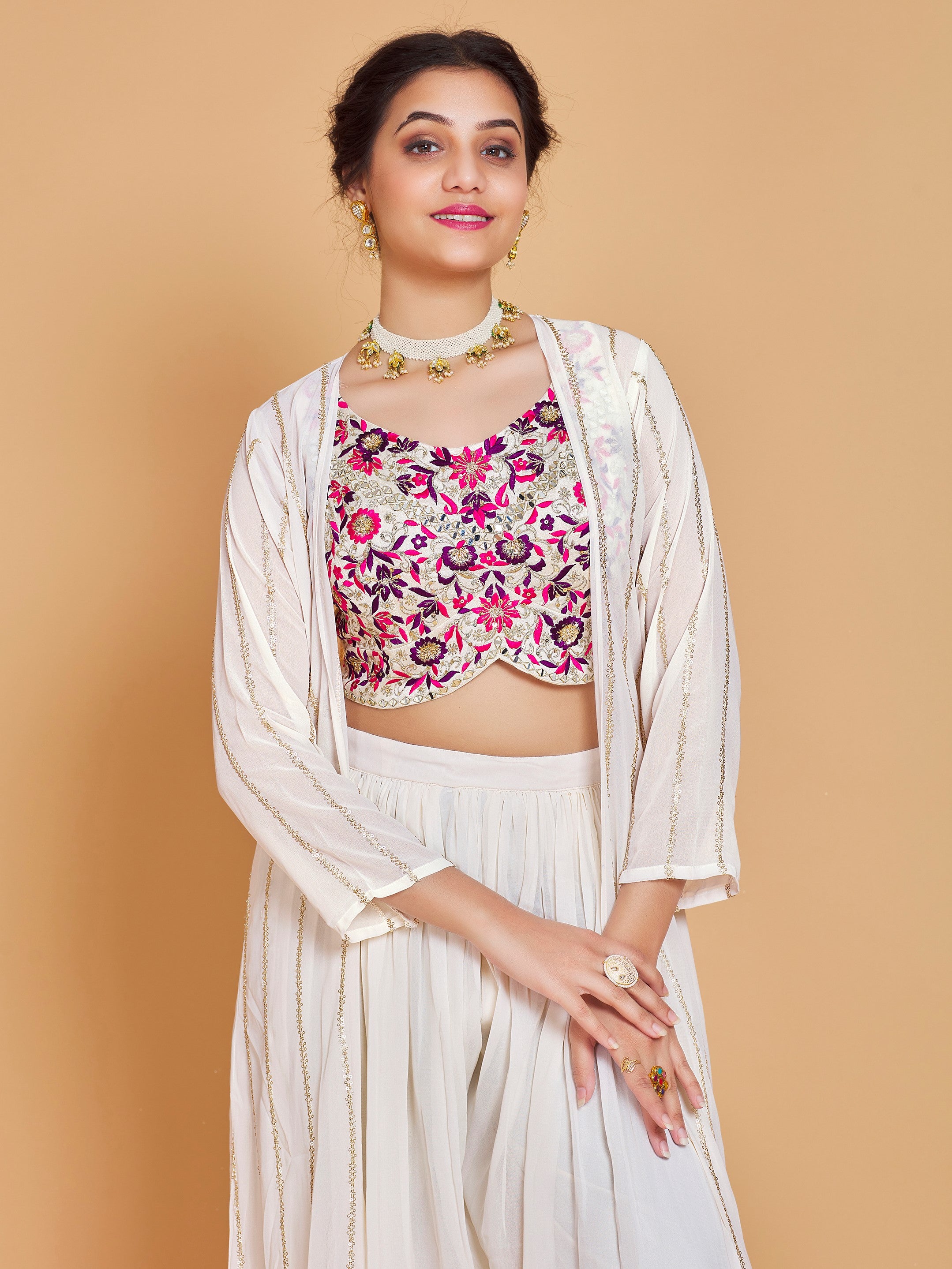 Barsha Short Top Plazzo Suit - Roop Darshan