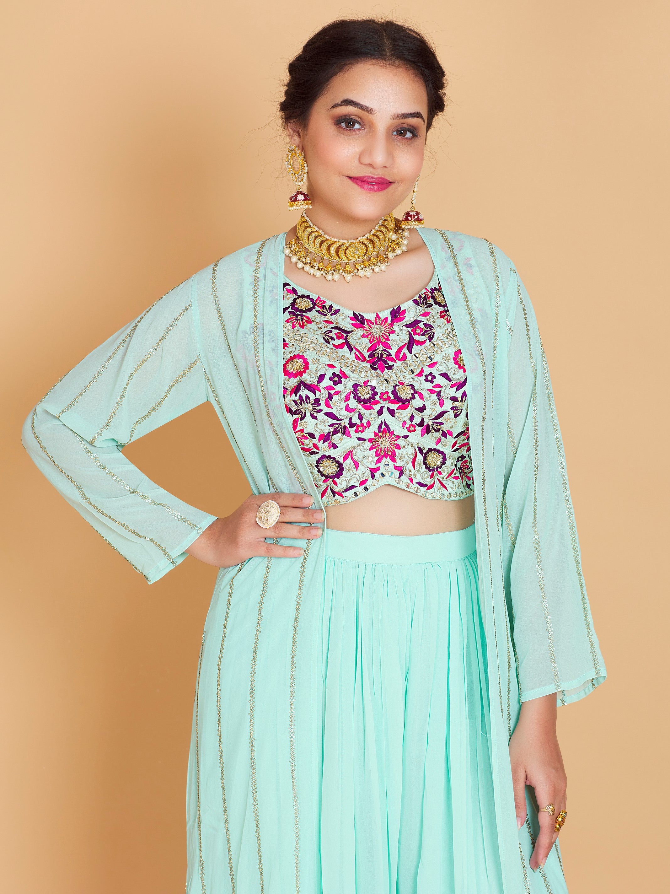 Barsha Short Top Plazzo Suit - Roop Darshan