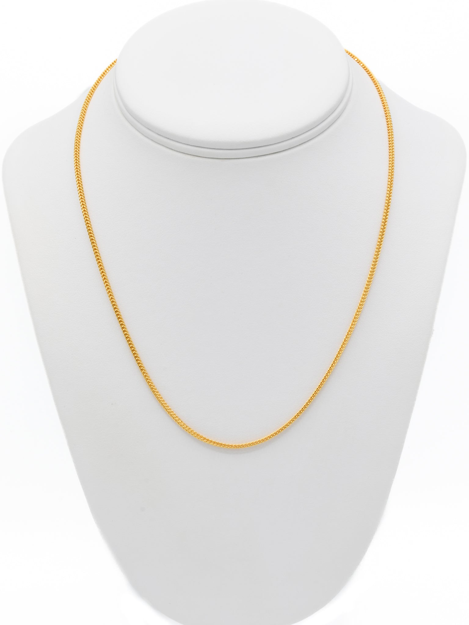 22ct Gold Hollow Fox Tail Chain - 55 cm - Roop Darshan