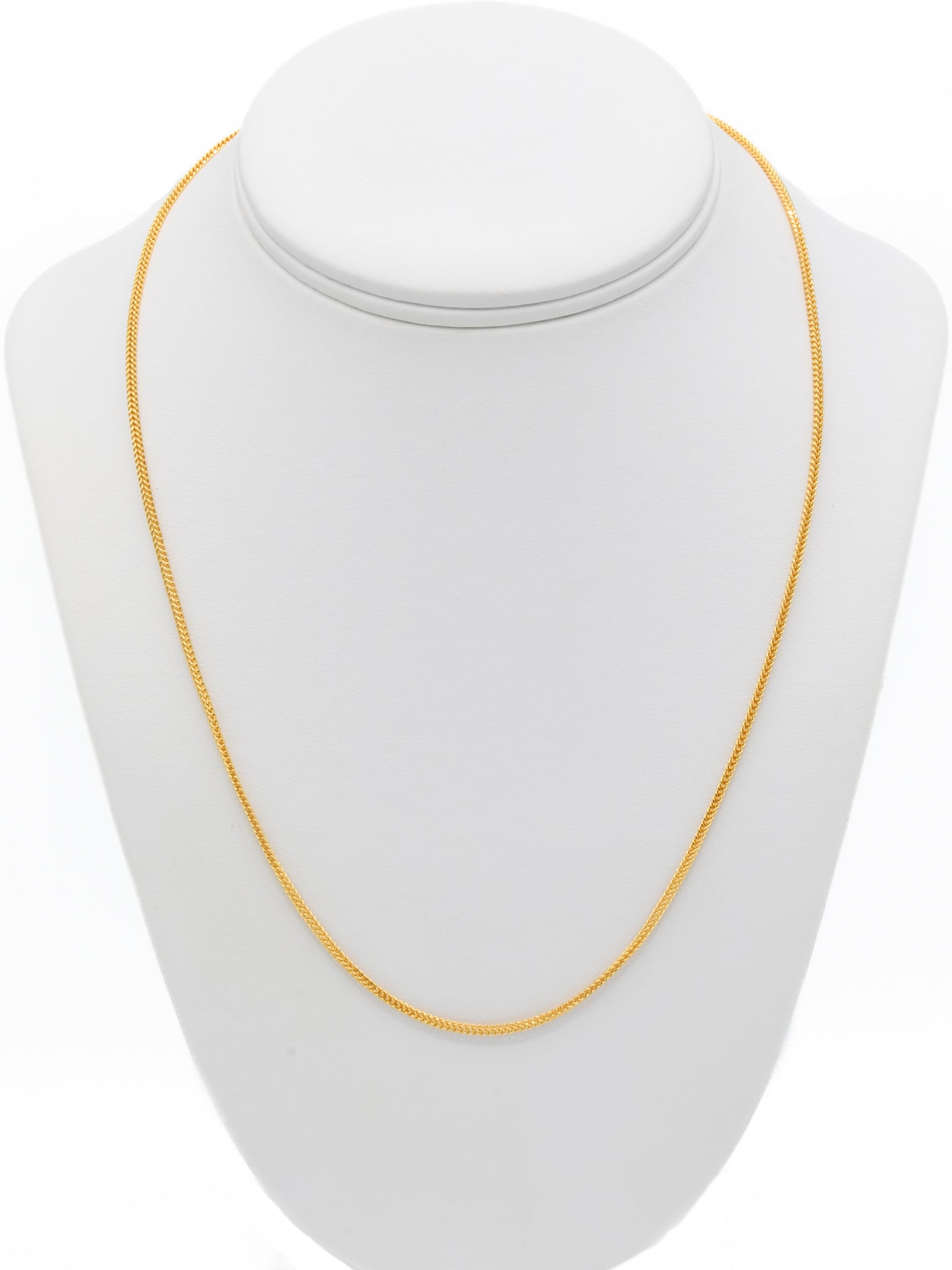 22ct Gold Hollow Fox Tail Chain - 60 cm - Roop Darshan