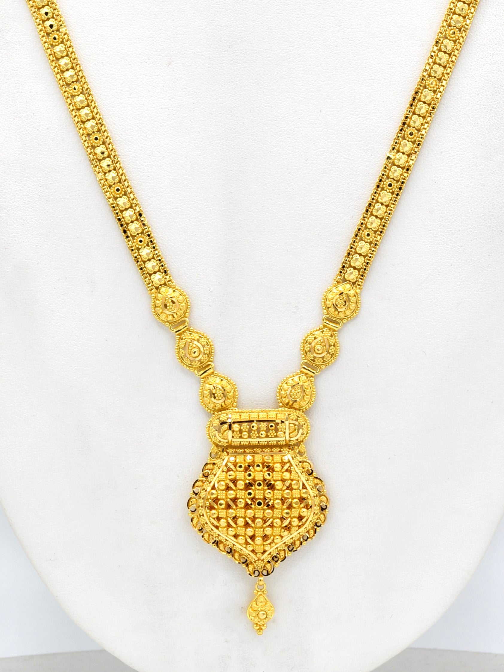 22ct Gold Long Necklace Set - Roop Darshan