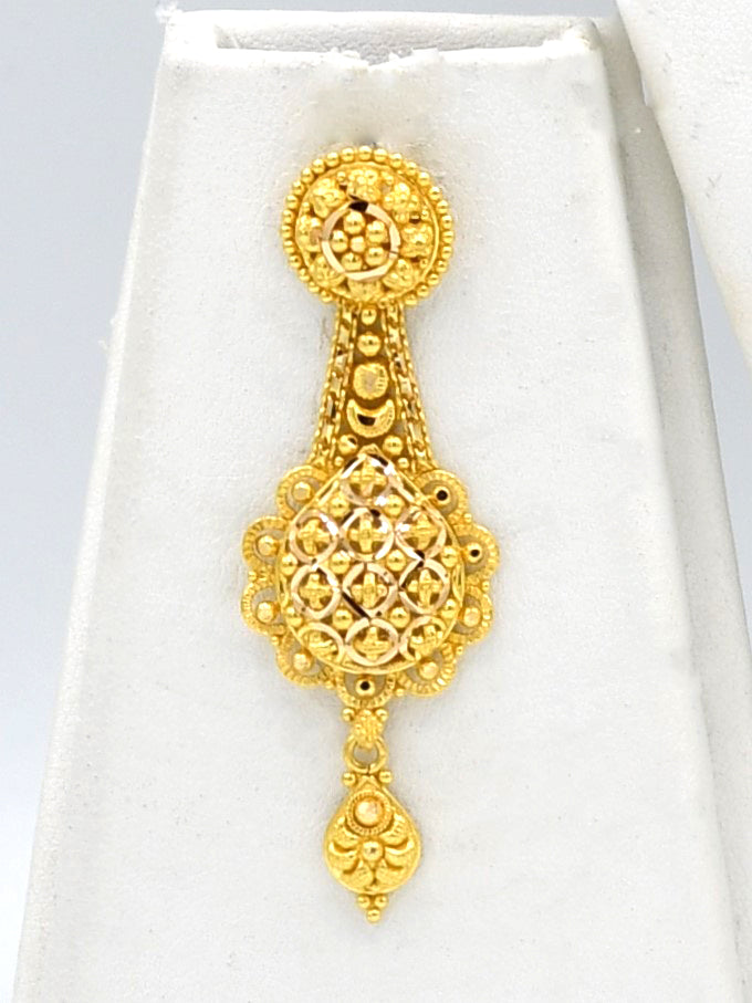 22ct Gold Long Necklace Set - Roop Darshan