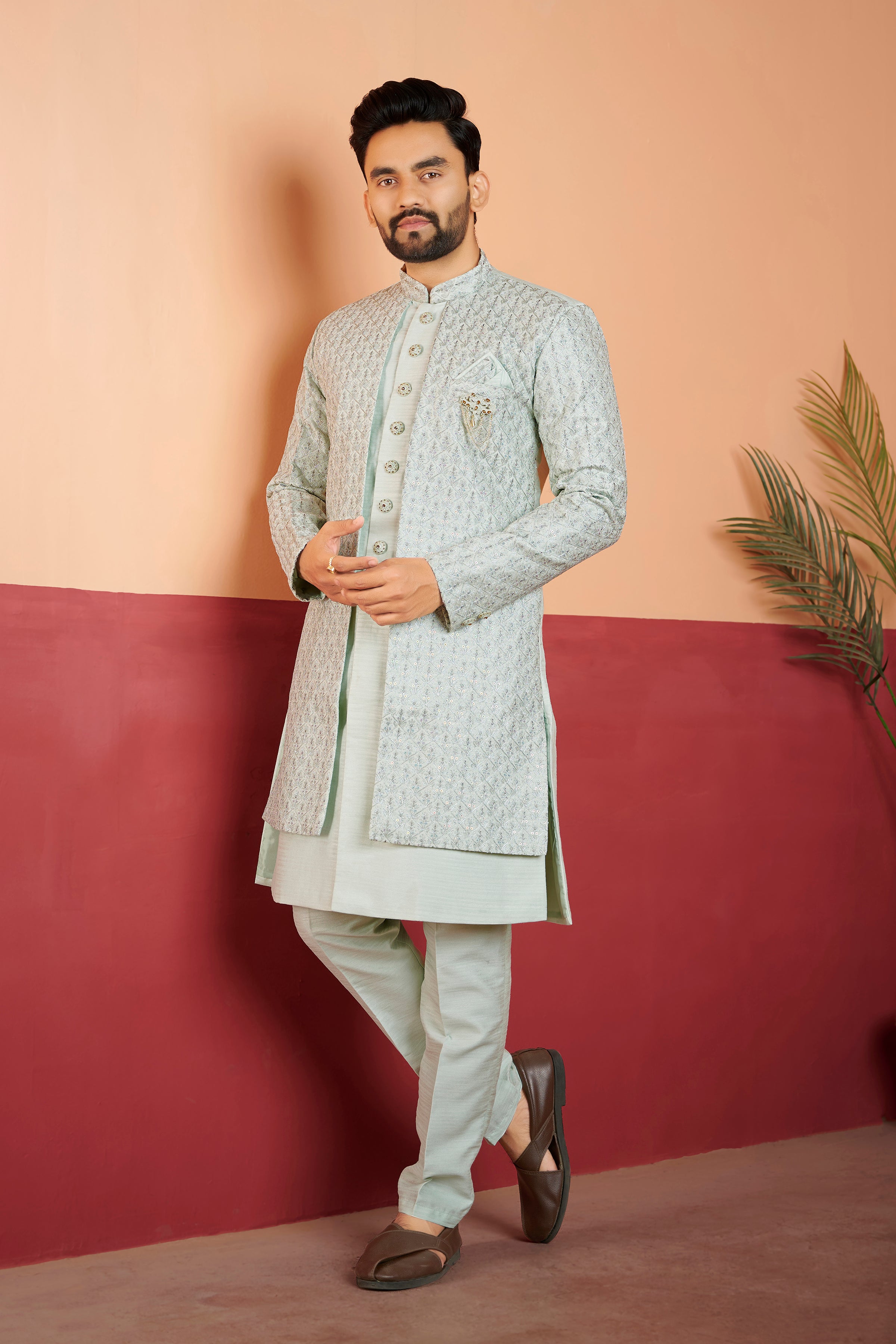 Mens Kurta Set With Jacket