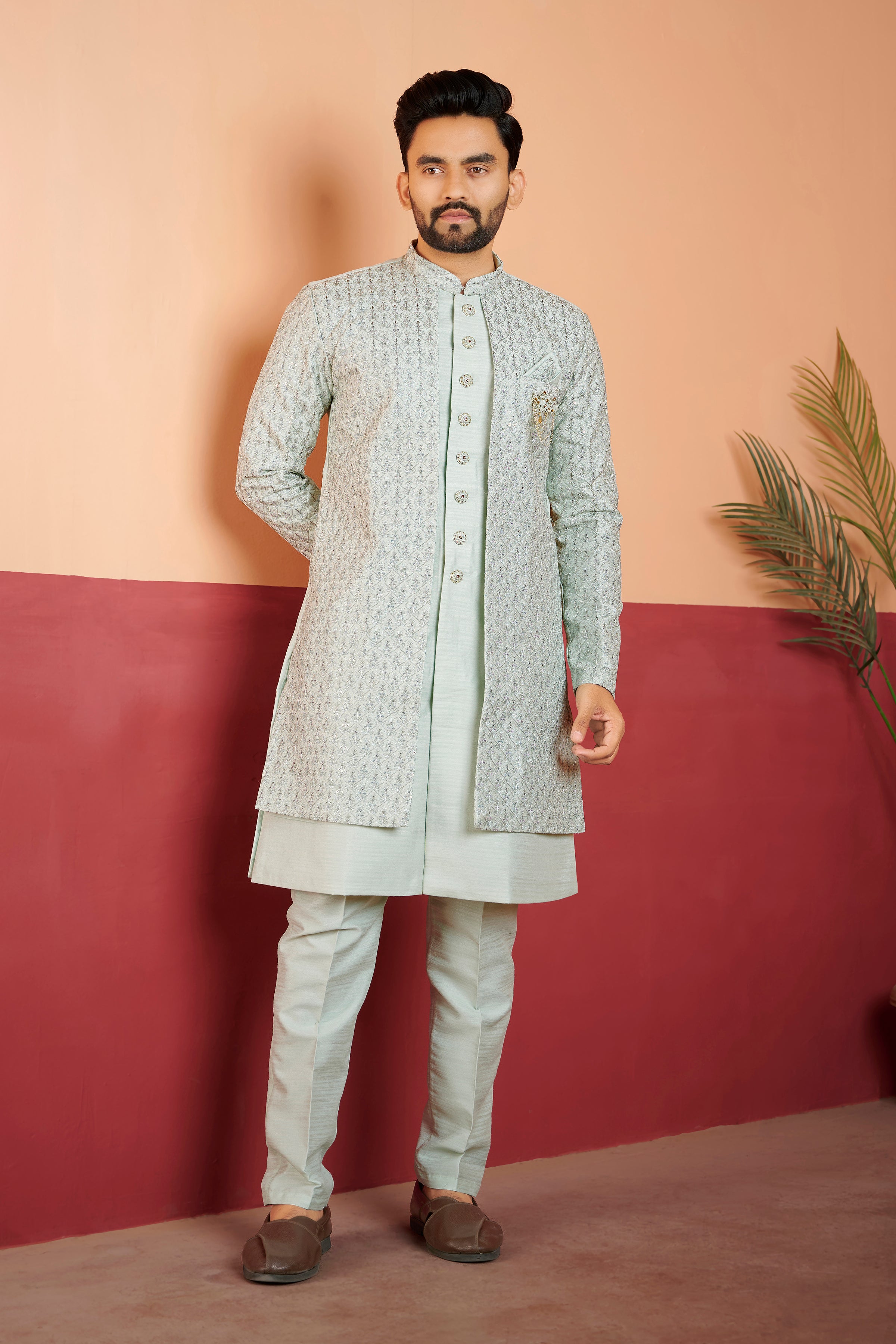 Mens Kurta Set With Jacket