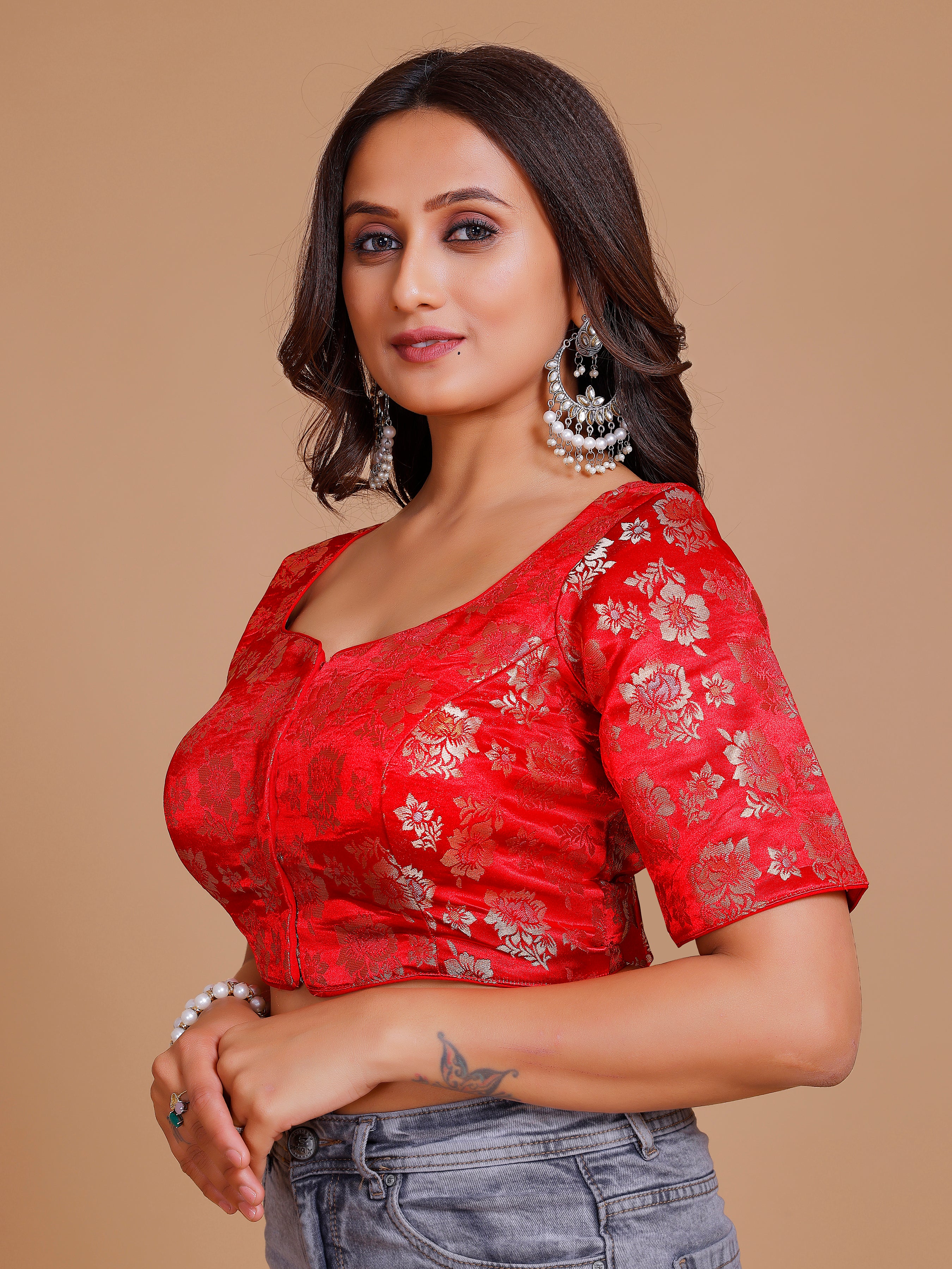 Brocade Silk Blouse - Roop Darshan