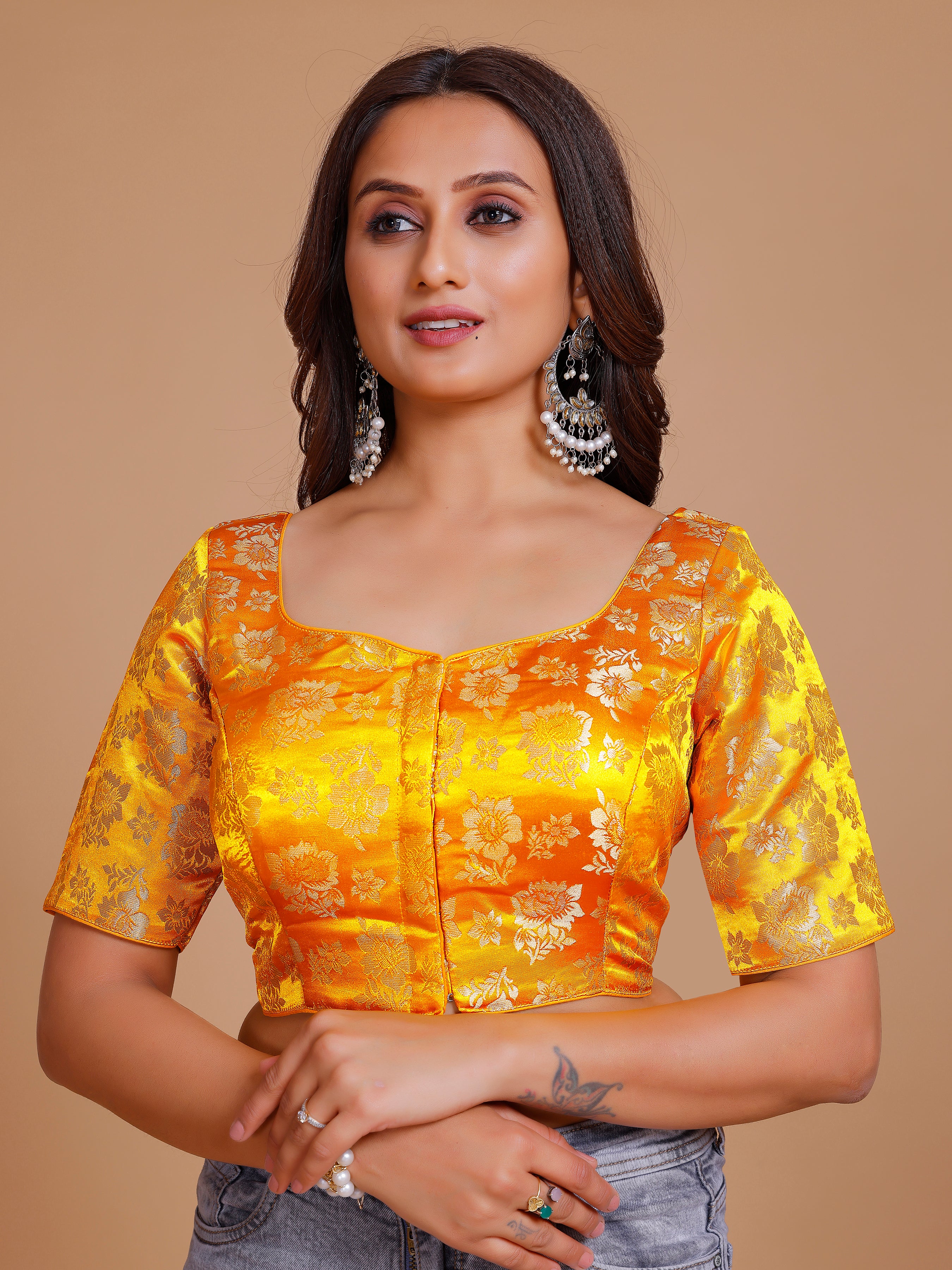 Brocade Silk Blouse - Roop Darshan