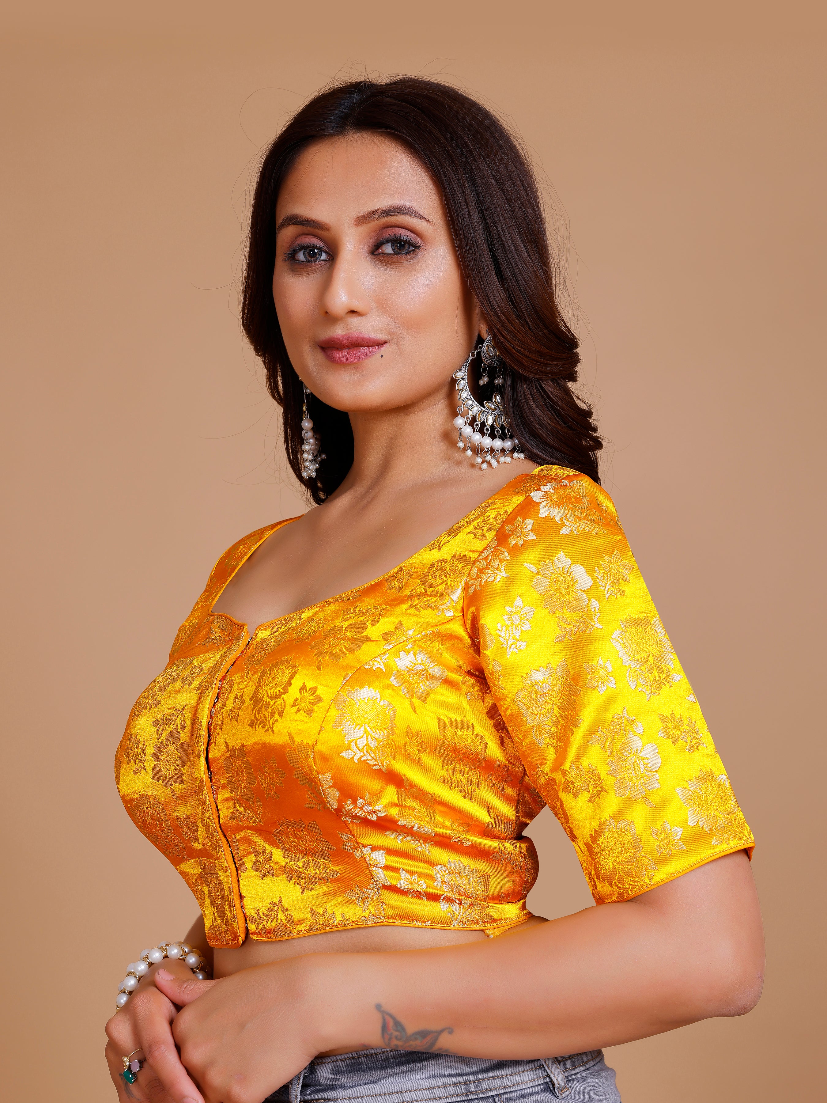 Brocade Silk Blouse - Roop Darshan