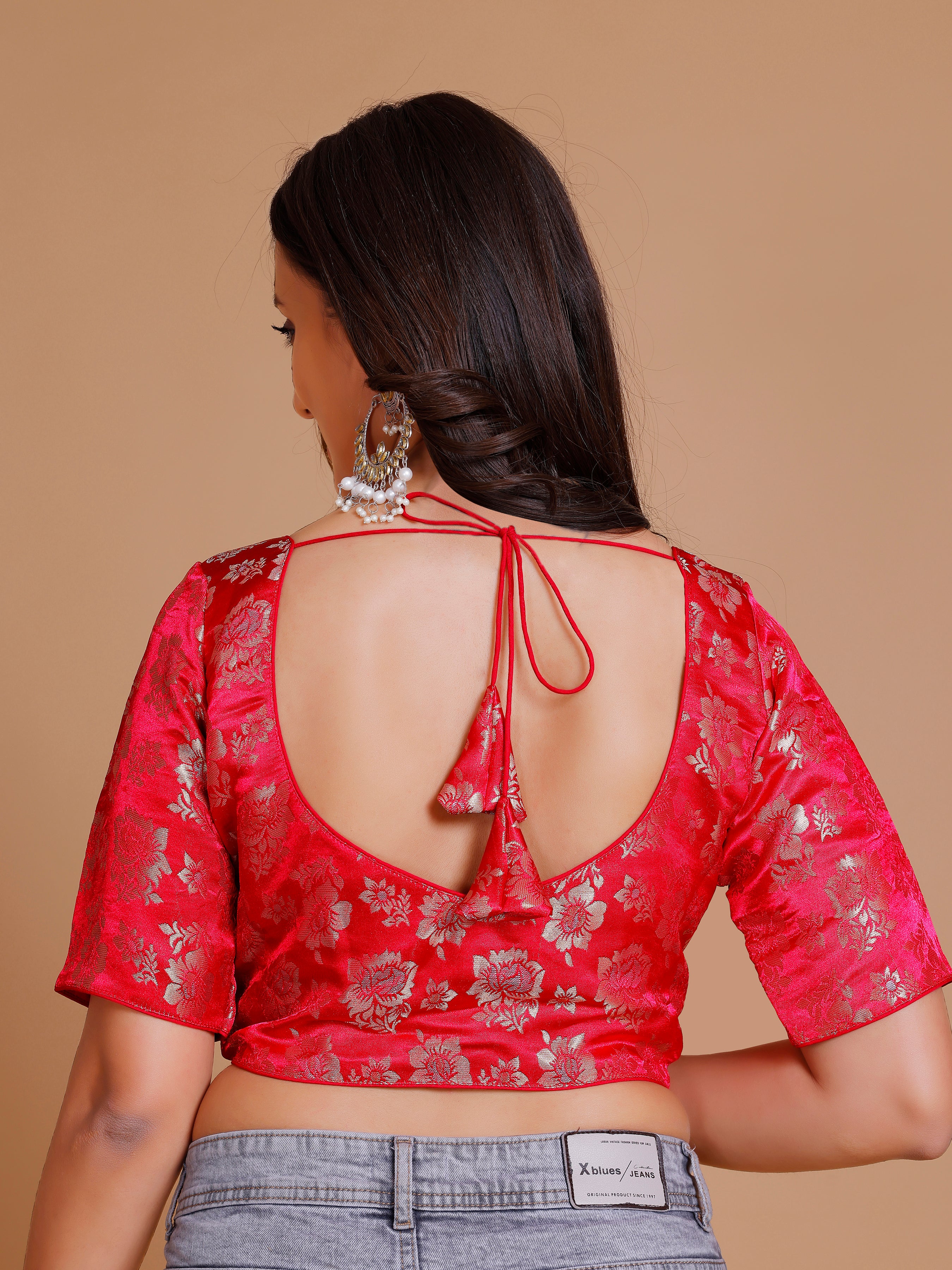 Brocade Silk Blouse - Roop Darshan