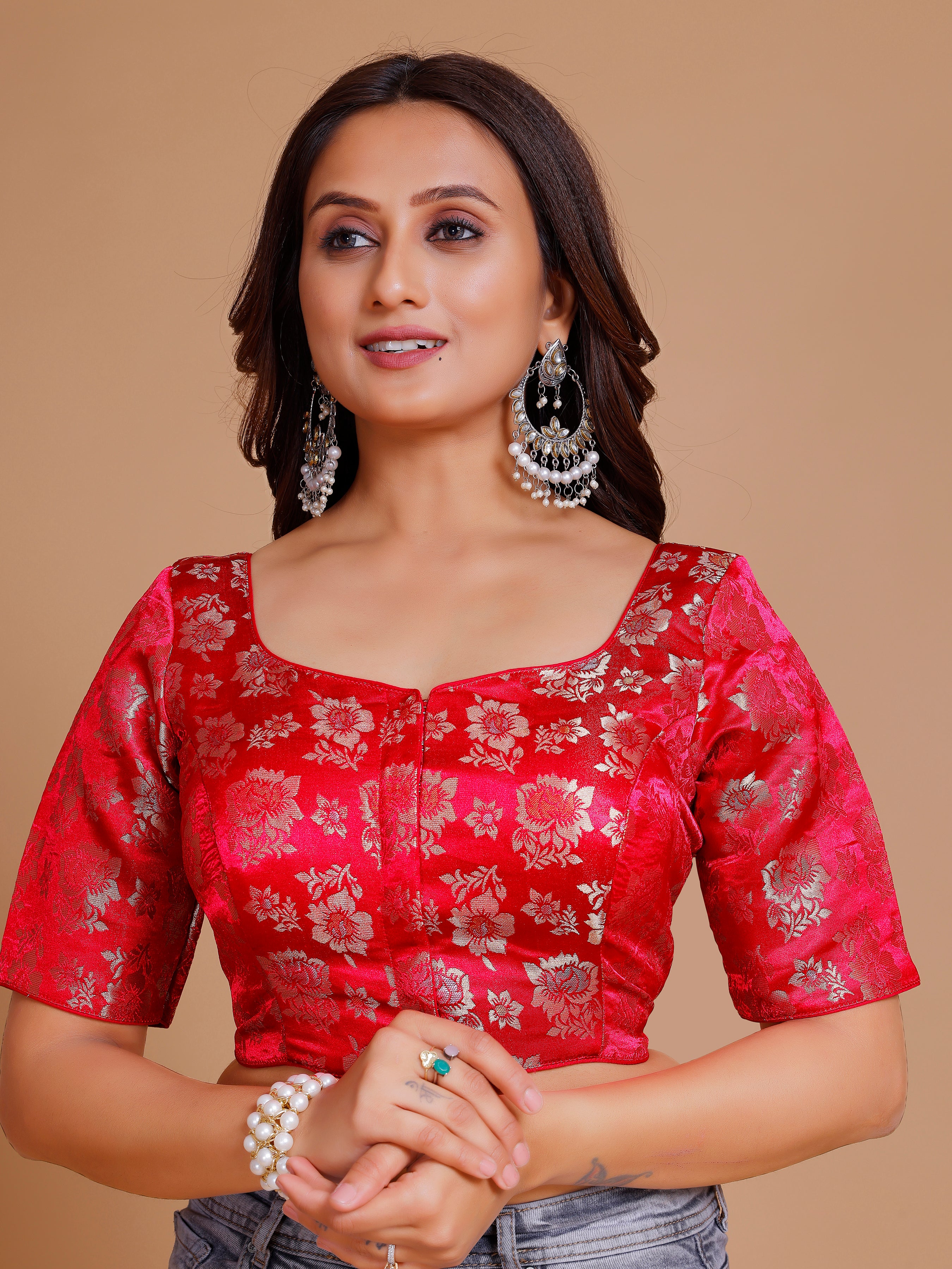 Brocade Silk Blouse - Roop Darshan