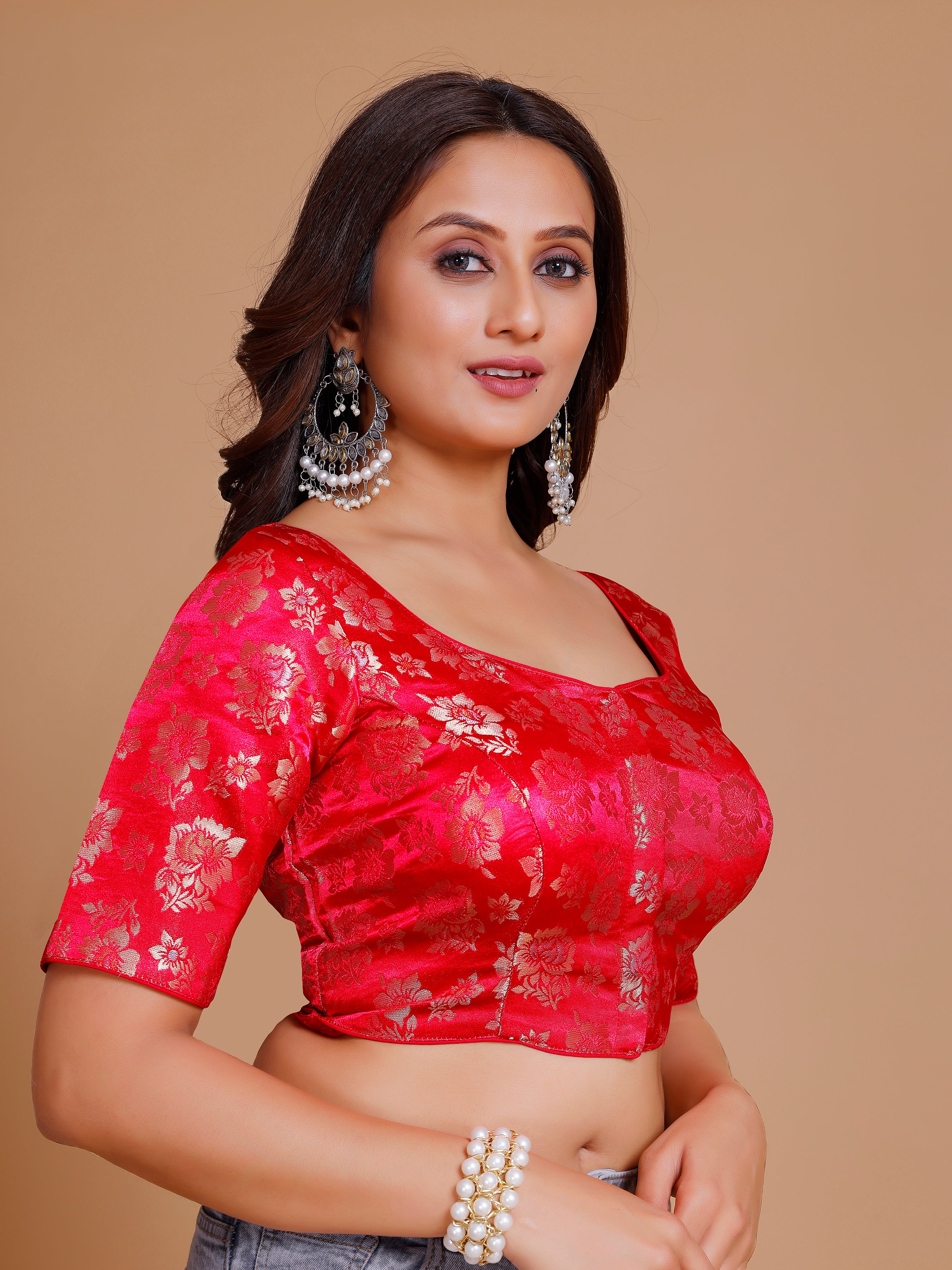 Brocade Silk Blouse - Roop Darshan