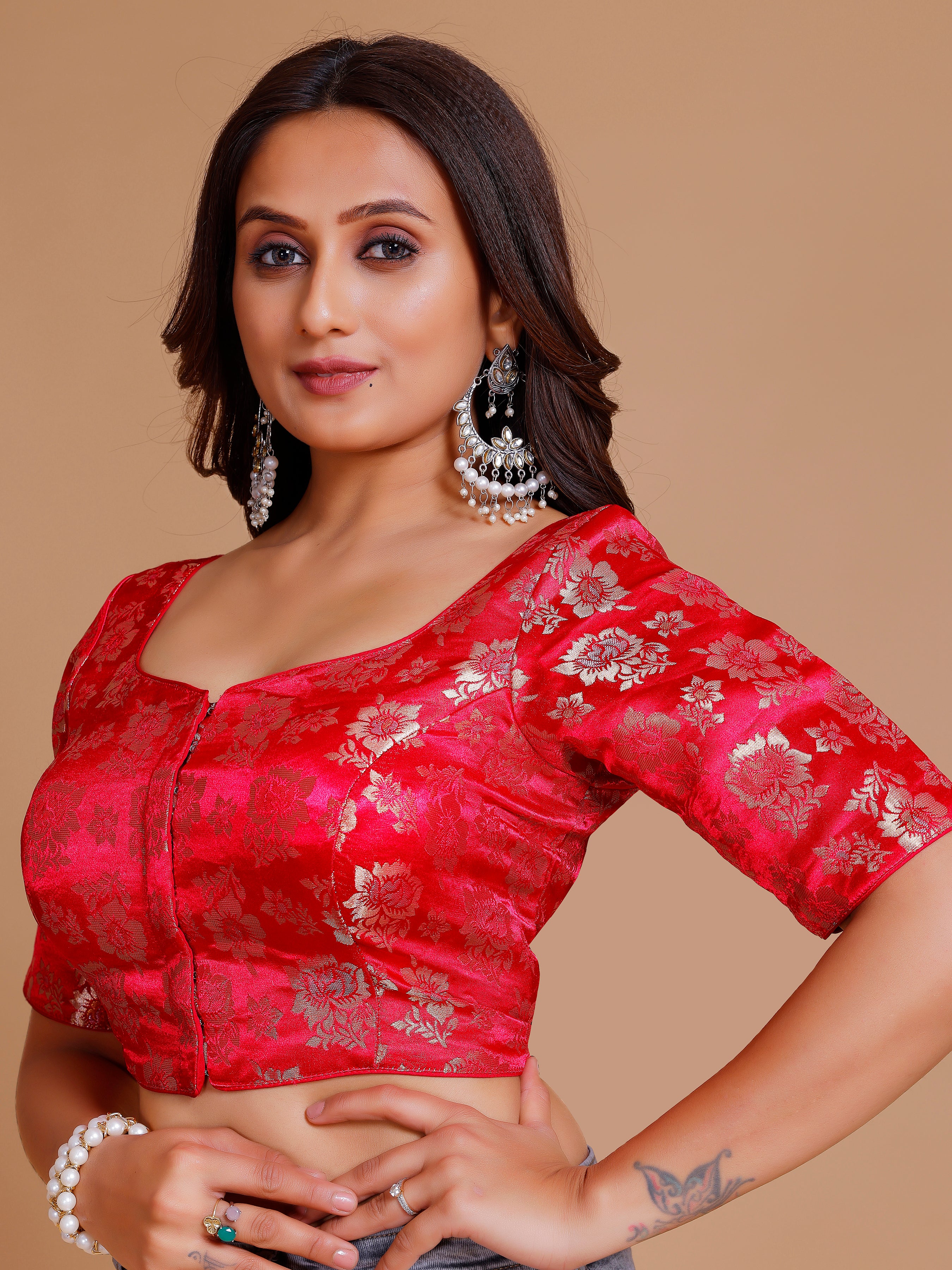 Brocade Silk Blouse - Roop Darshan