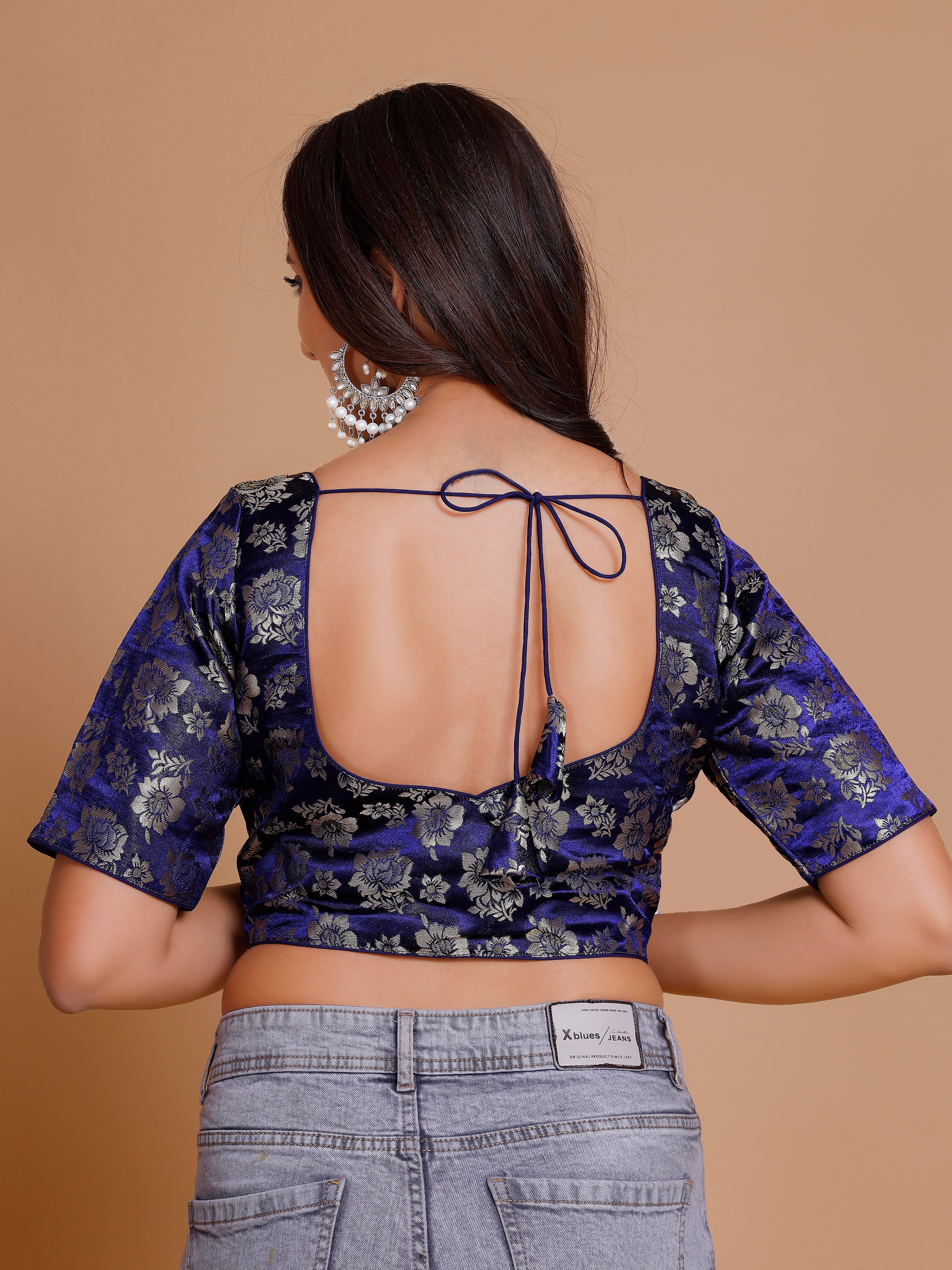 Brocade Silk Blouse - Roop Darshan