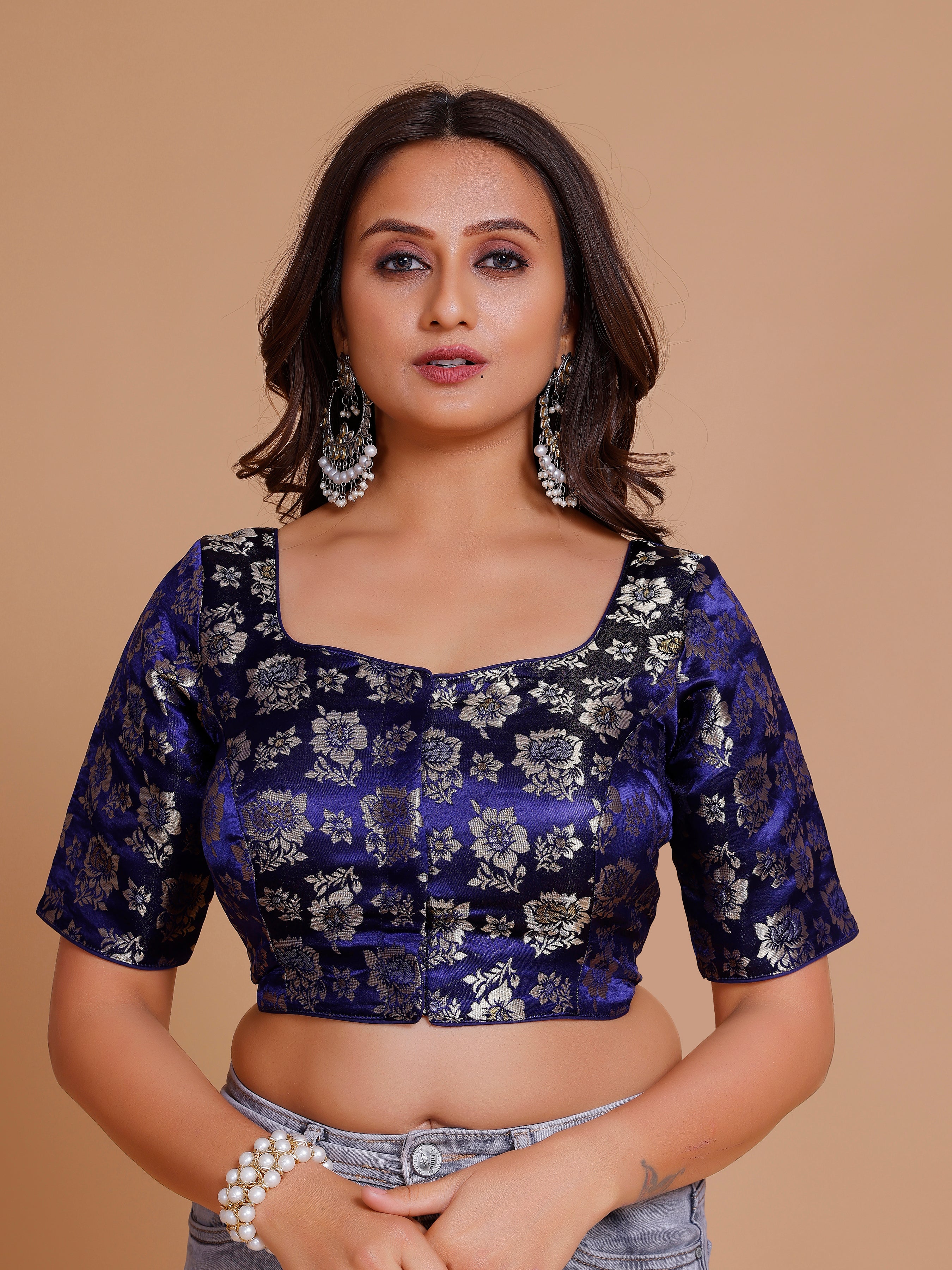Brocade Silk Blouse - Roop Darshan