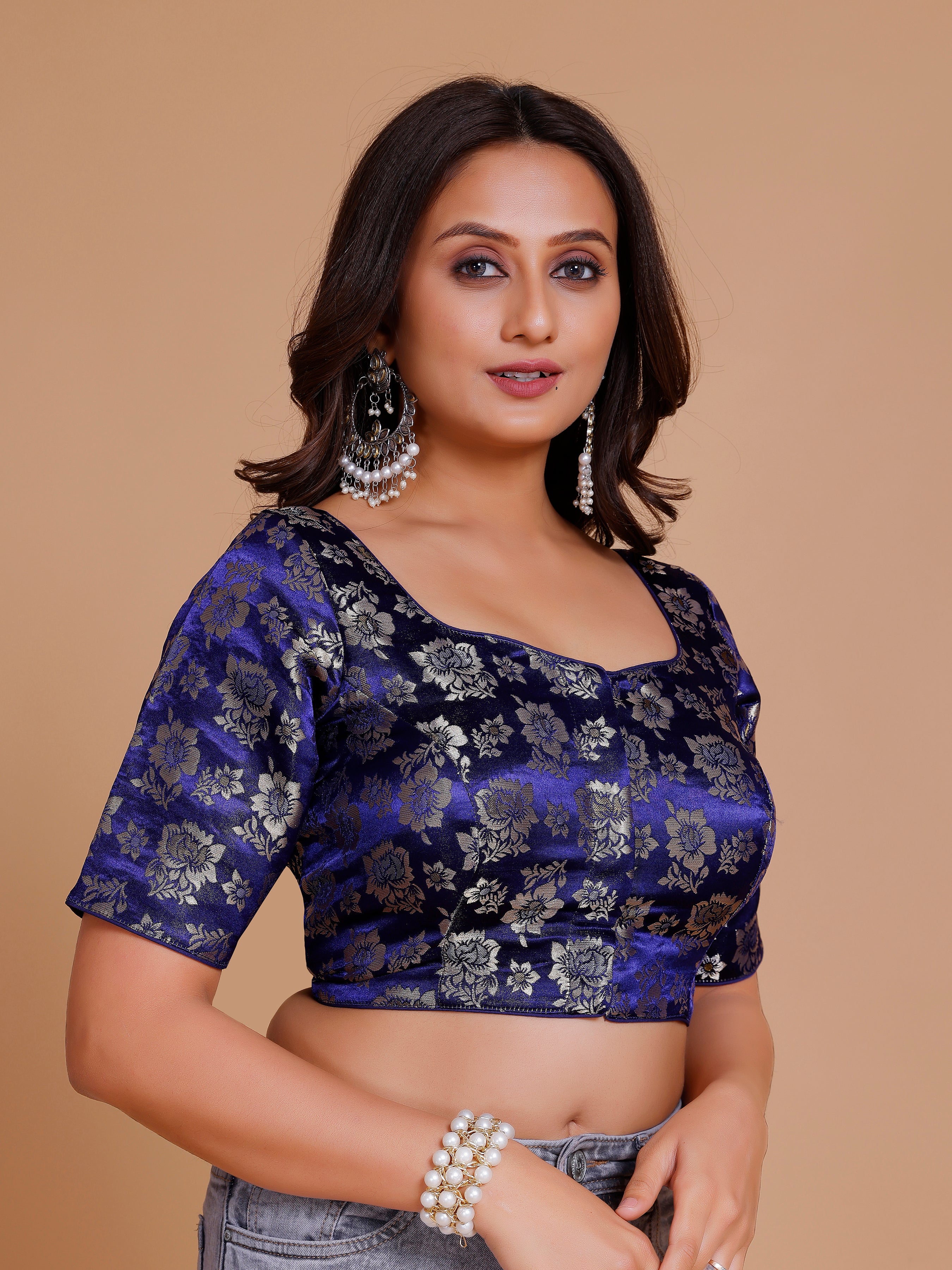 Brocade Silk Blouse - Roop Darshan
