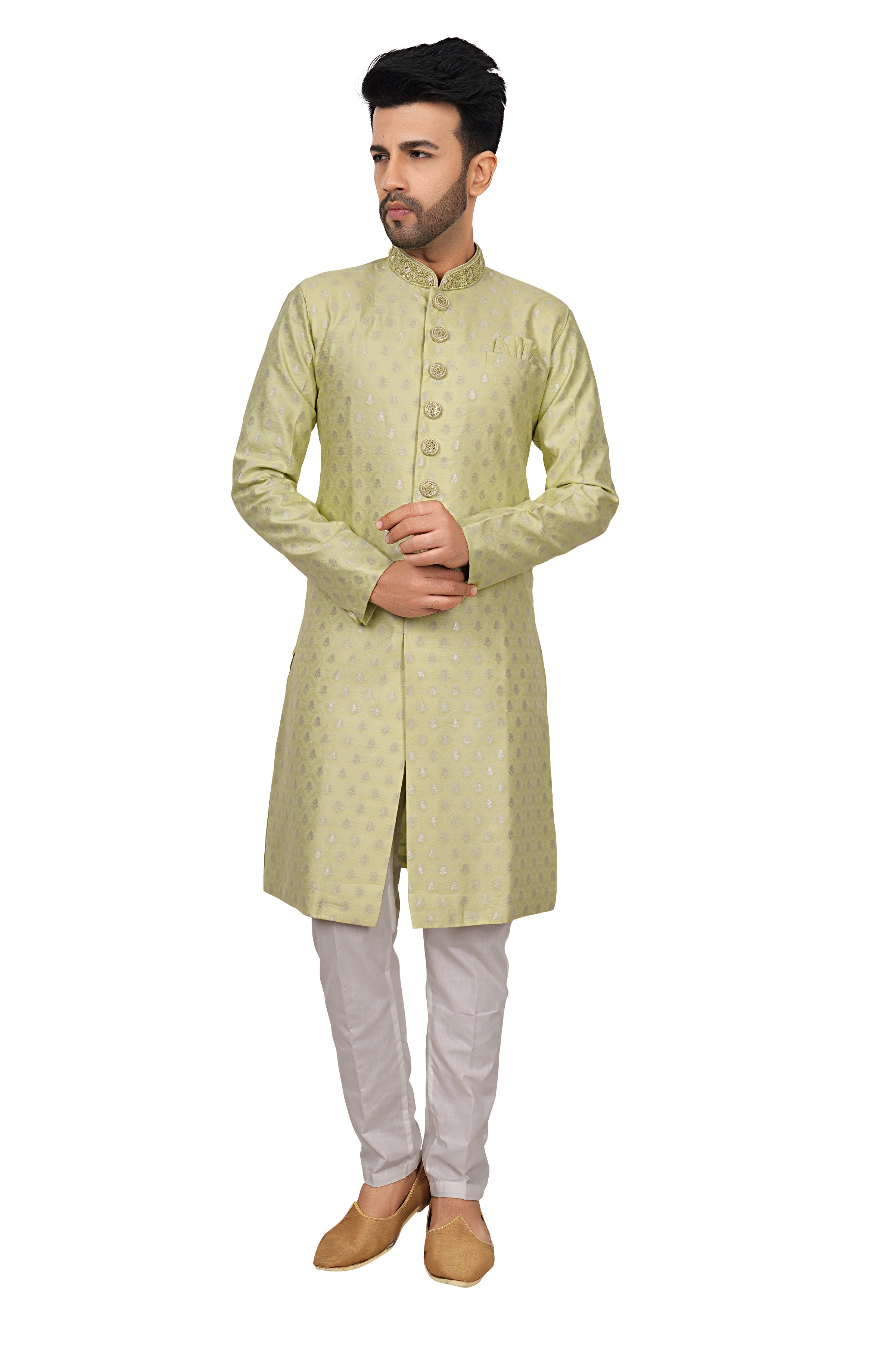 Brocade Embroidered Kurta Payjama - Roop Darshan