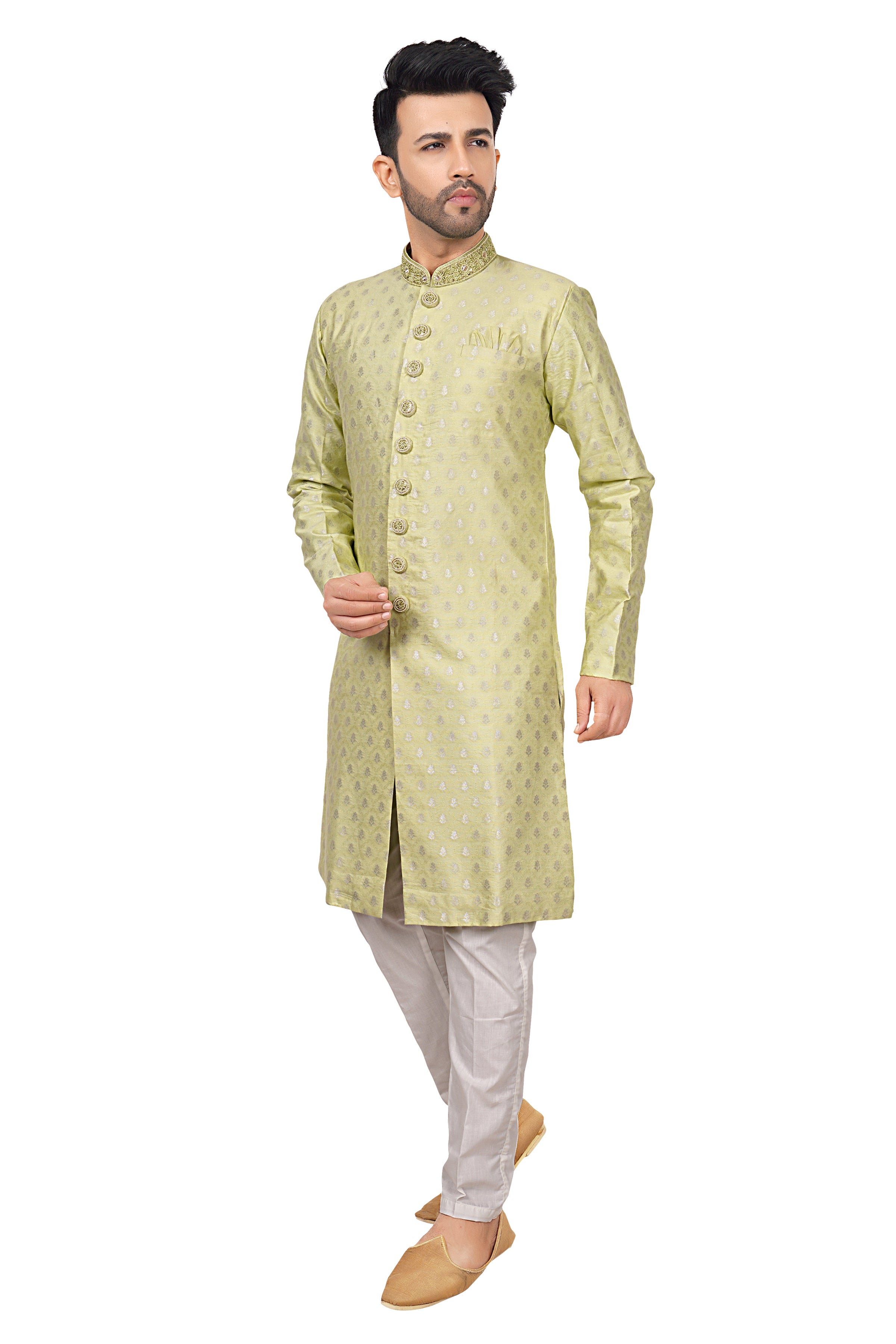 Brocade Embroidered Kurta Payjama - Roop Darshan