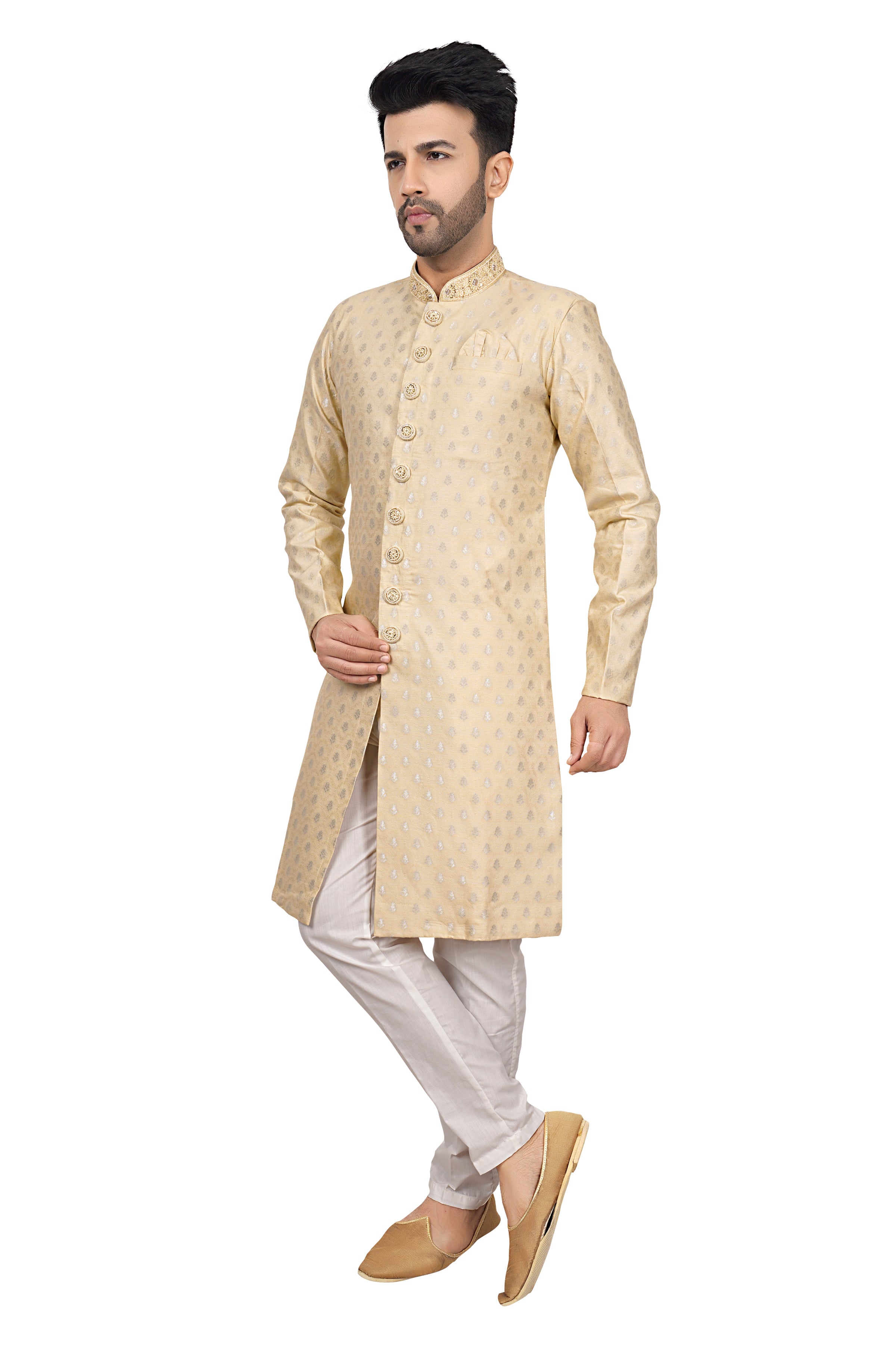 Brocade Embroidered Kurta Payjama - Roop Darshan