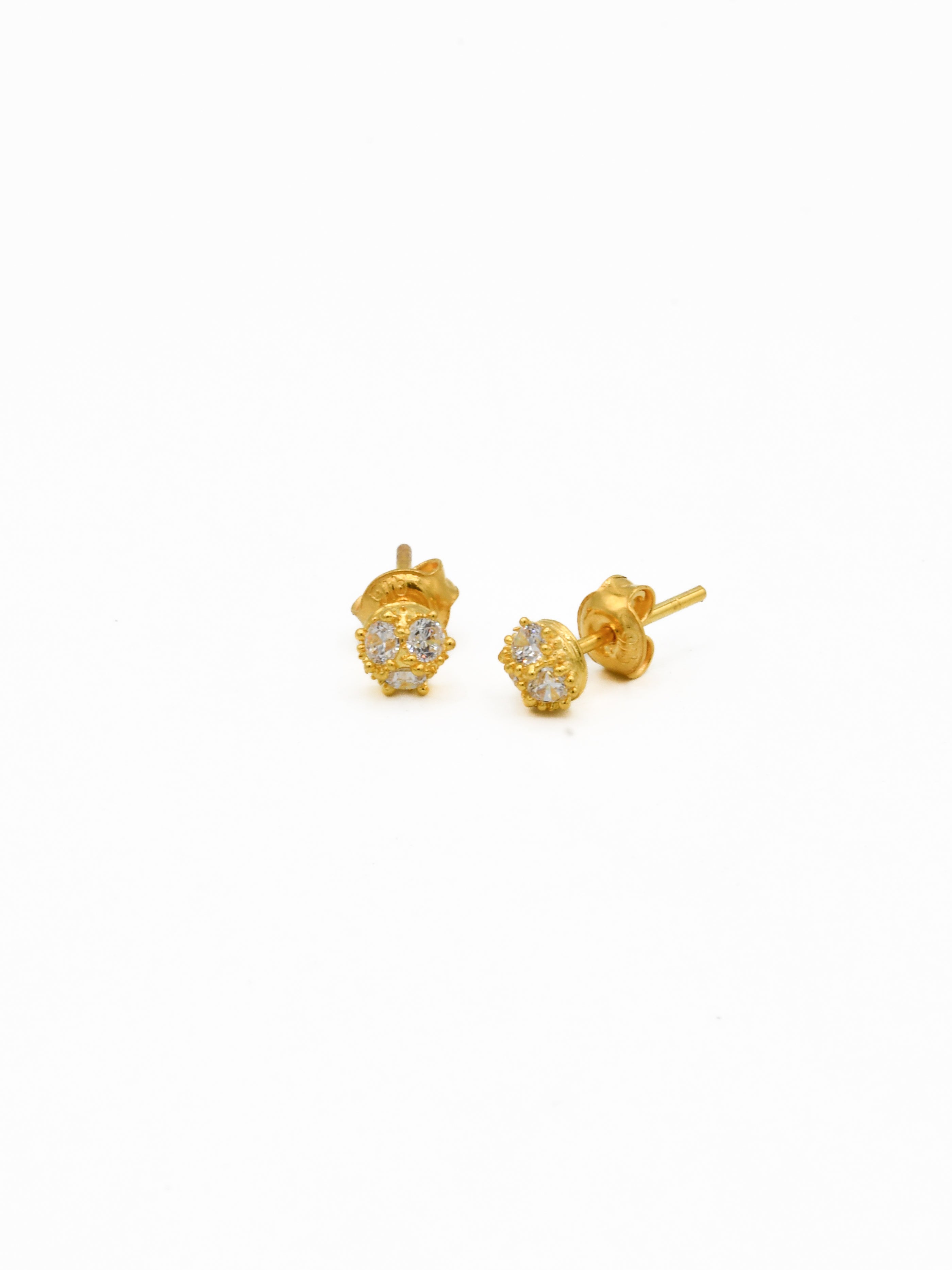 22ct Gold CZ Stud Earrings - Roop Darshan