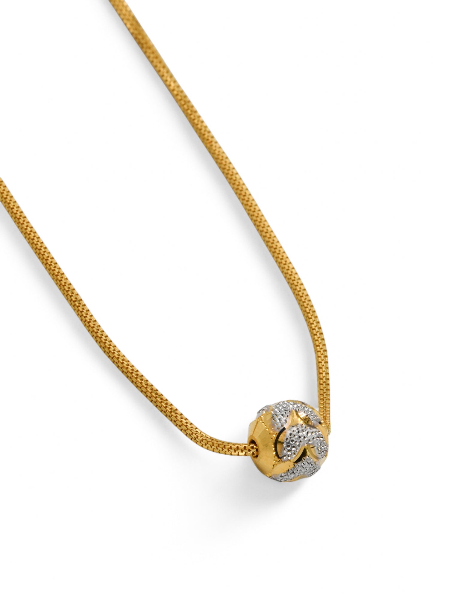 22ct Gold Two Tone Ball Fancy Chain - Roop Darshan