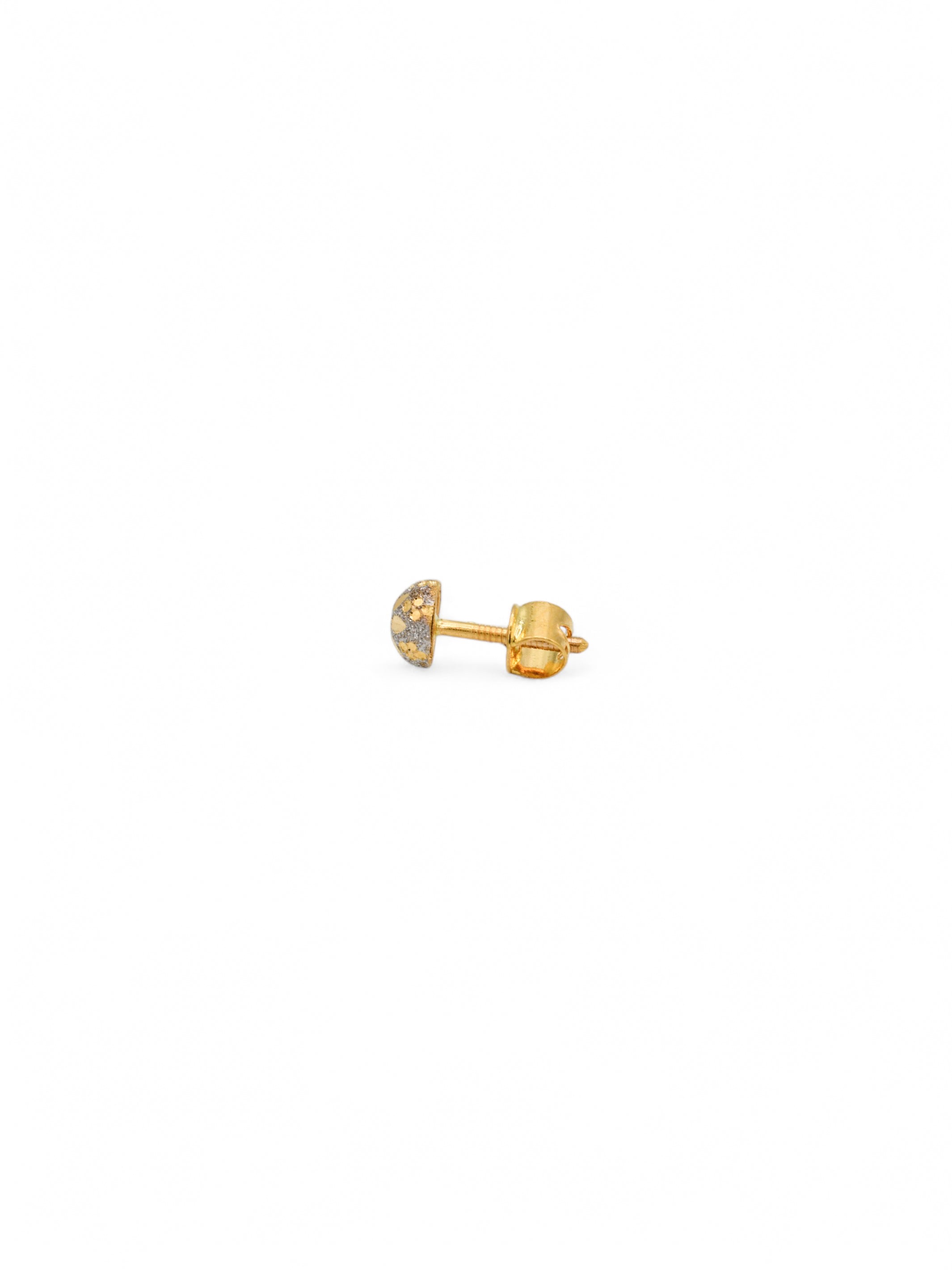 22ct Gold Two Tone Stud Earrings - Roop Darshan
