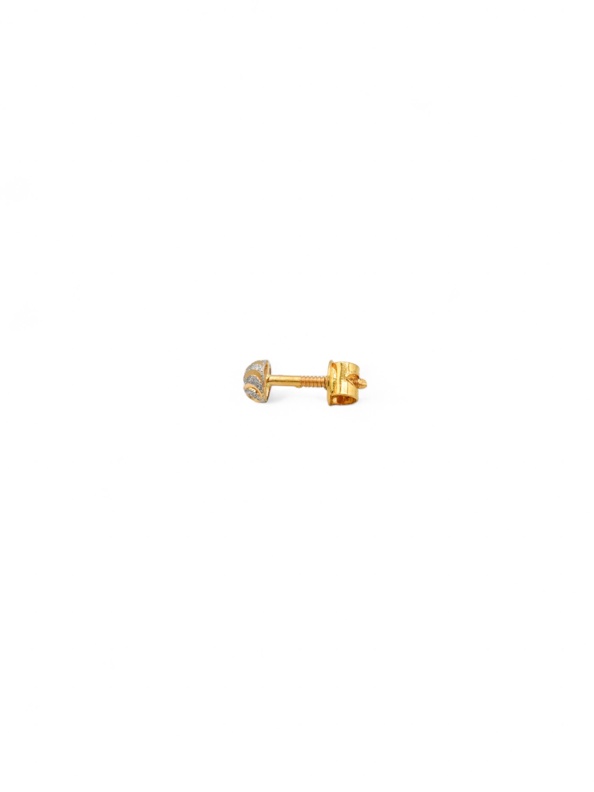 22ct Gold Two Tone Stud Earrings - Roop Darshan