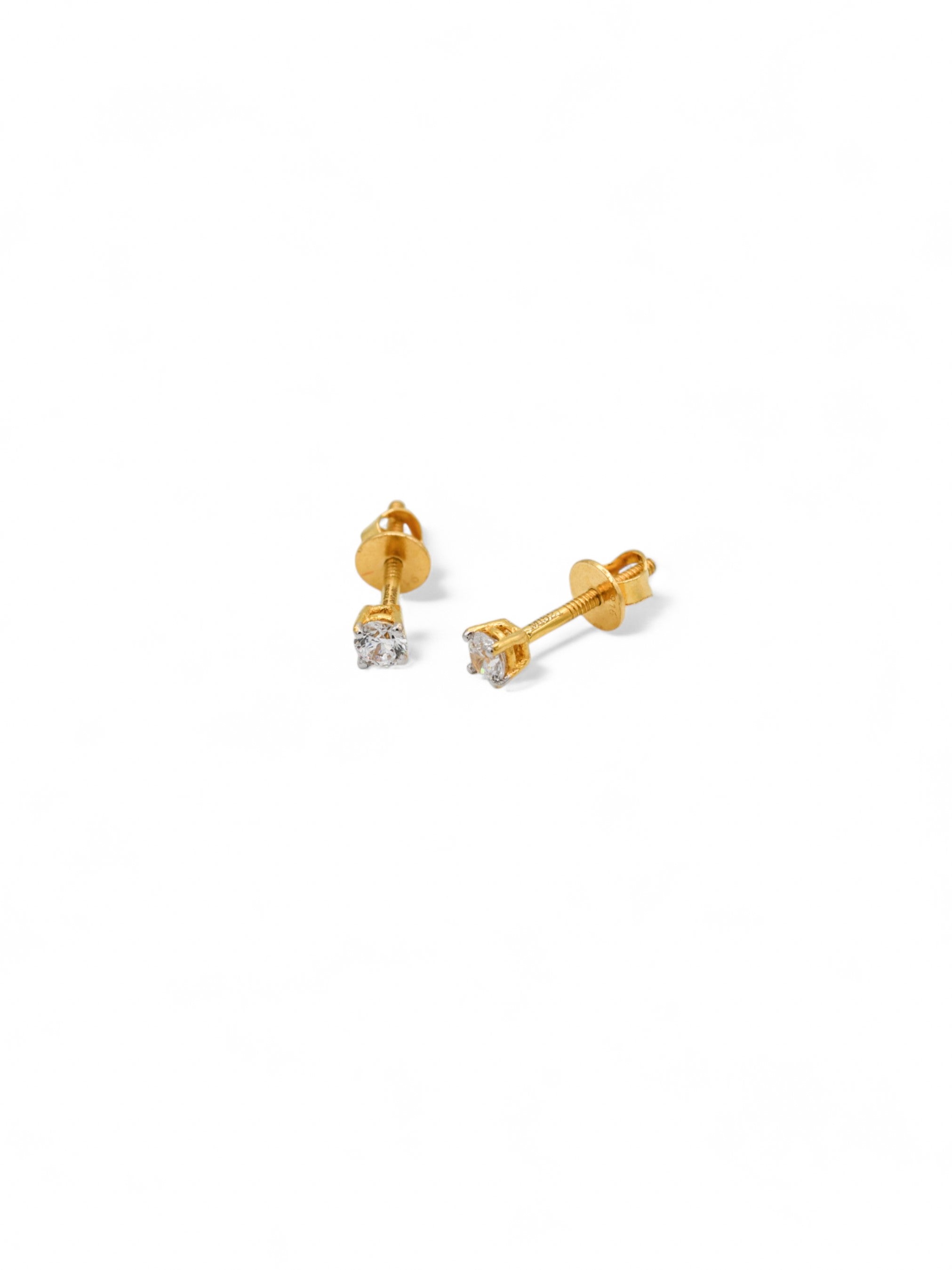 22ct Gold CZ Stud Earrings - Roop Darshan