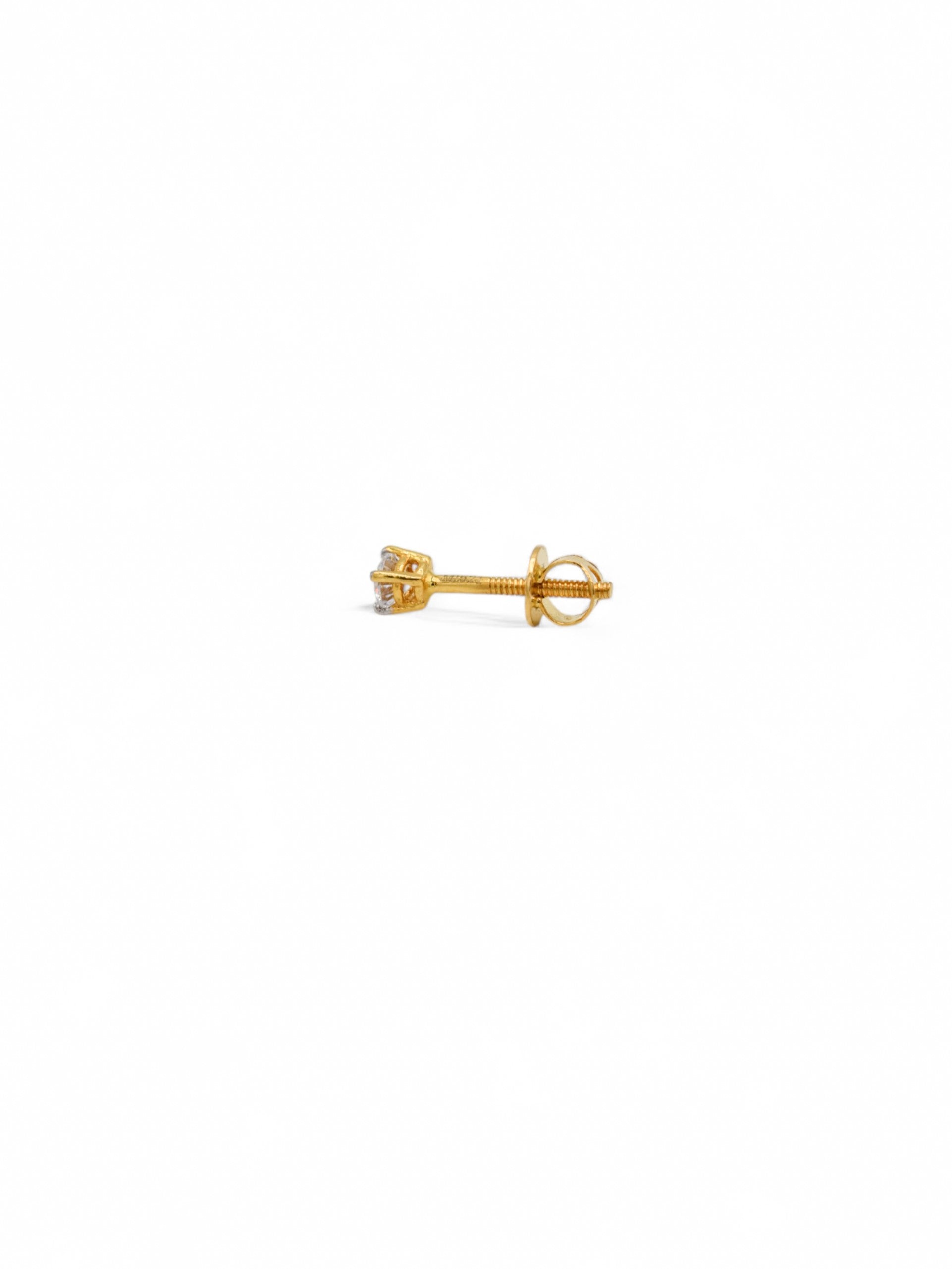 22ct Gold CZ Stud Earrings - Roop Darshan