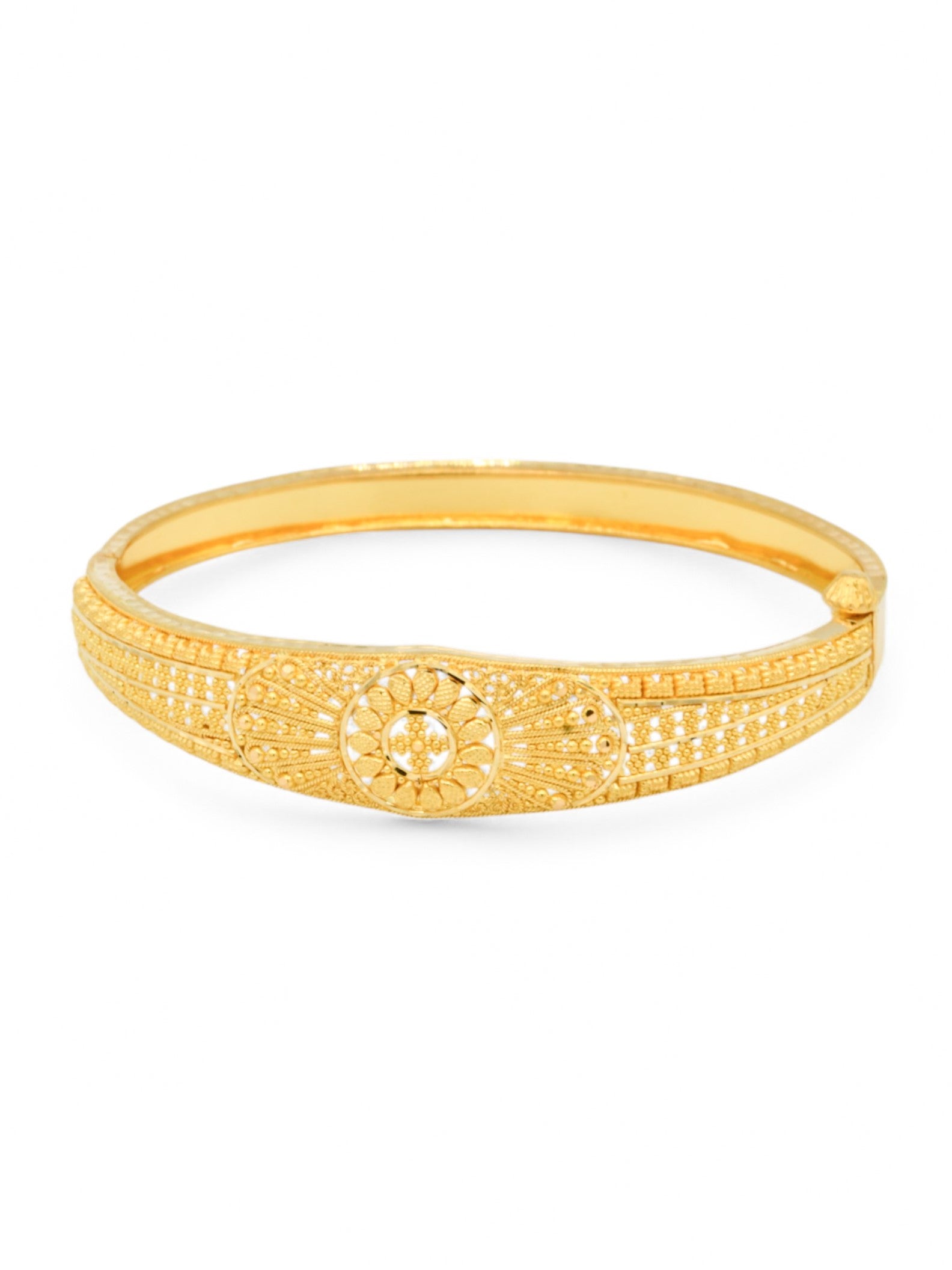 22ct Gold Filigree Screw Bangle - Roop Darshan