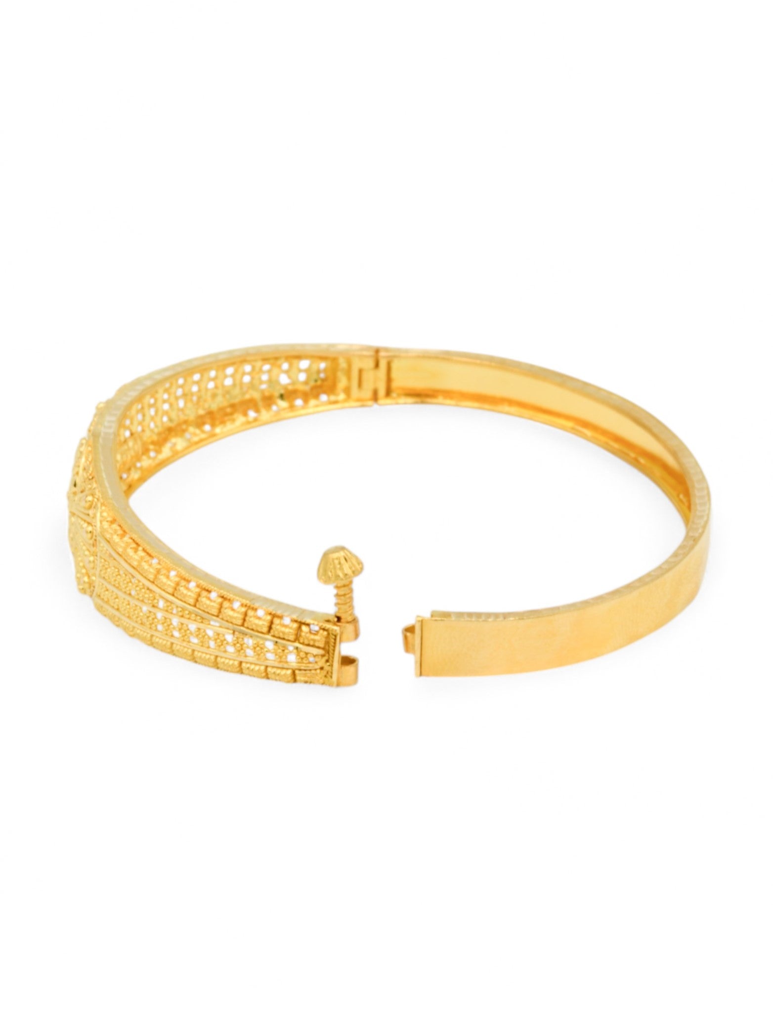 22ct Gold Filigree Screw Bangle - Roop Darshan