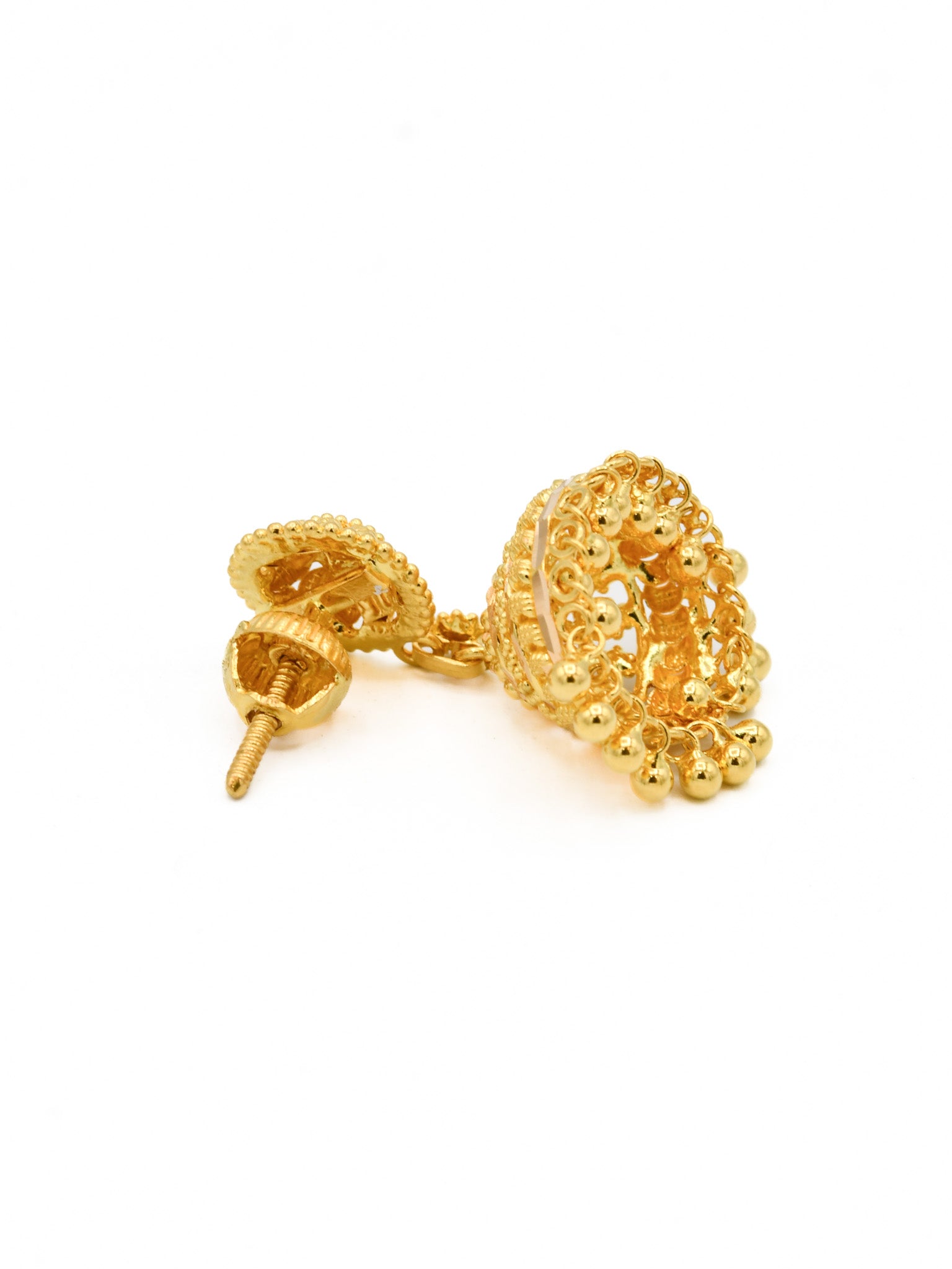22ct Gold Jhumki Earrings - Roop Darshan