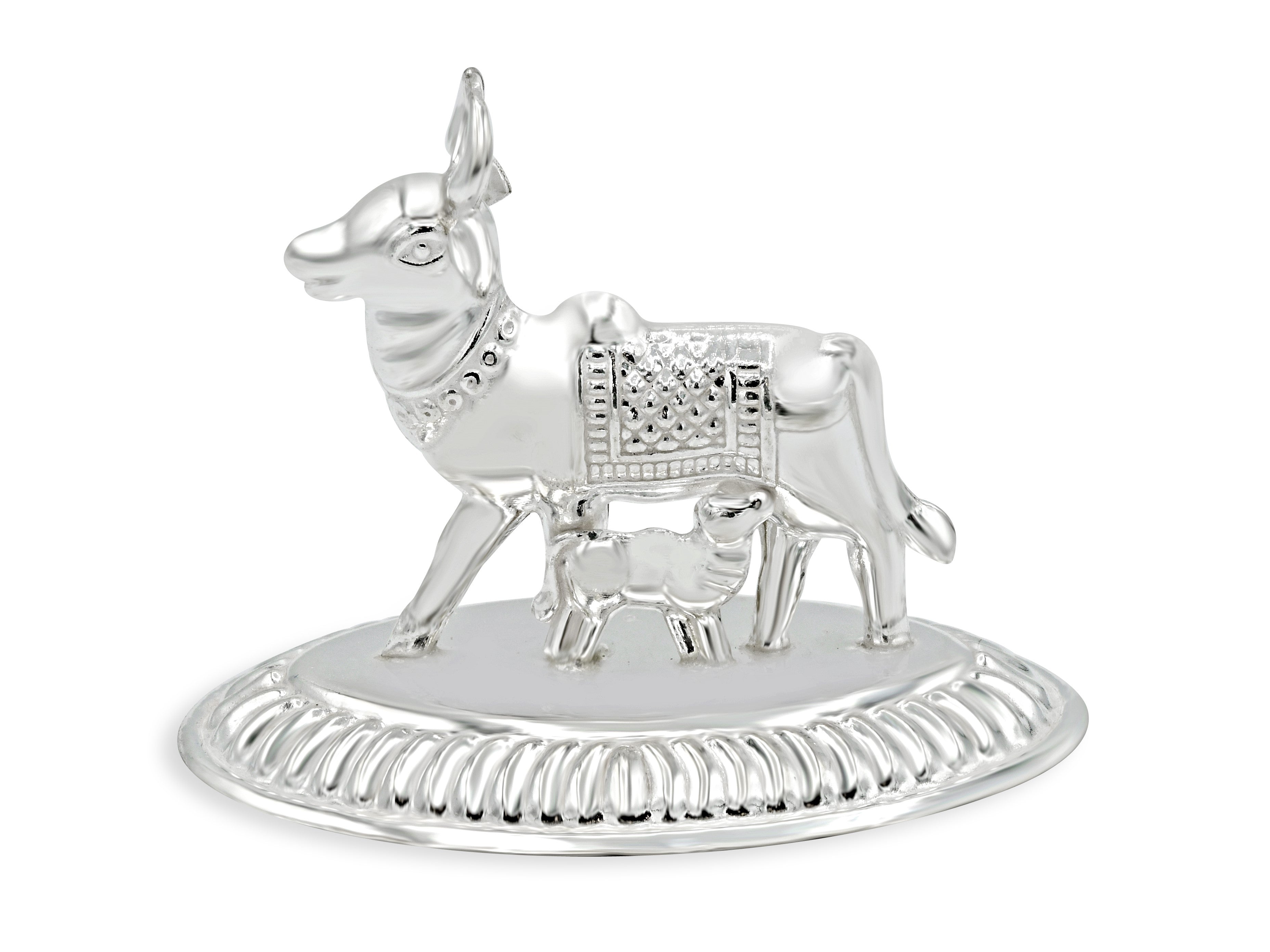 Silver Cow with Calf - Roop Darshan